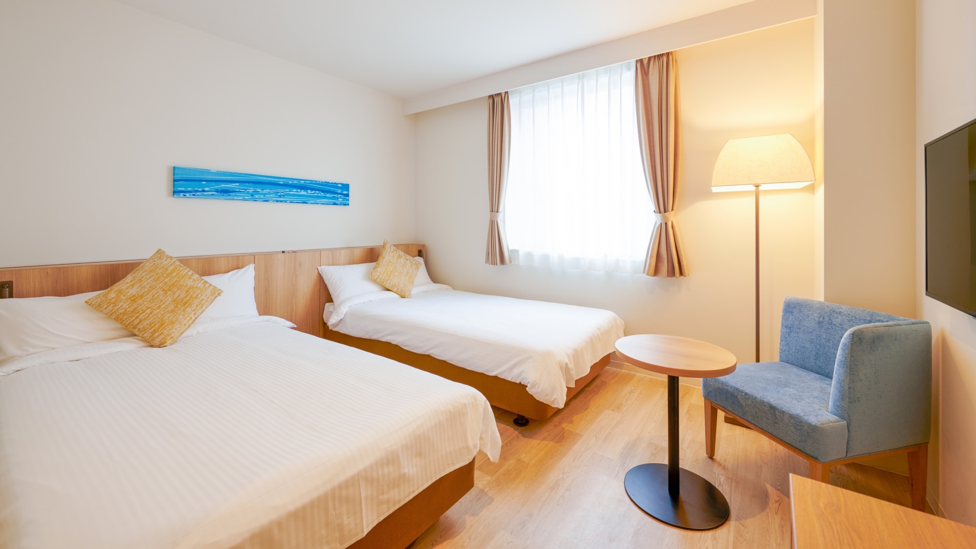 【休閒雙床房】以海洋為主題的客房。 ※3～4人入住時，將提供兩間客房。