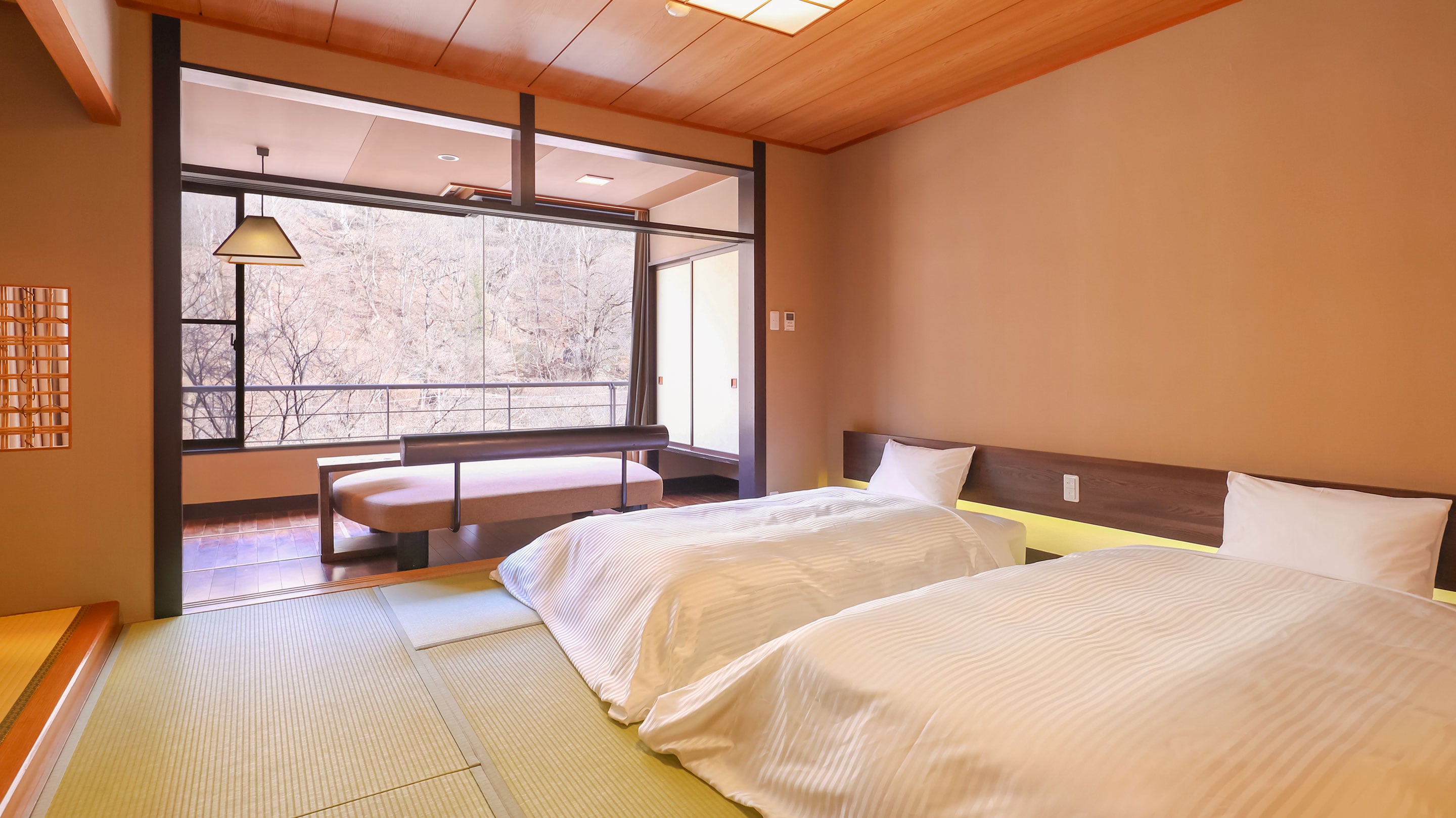 [Dilarang Merokok] Tempat tidur twin standar bergaya Jepang dengan kamar mandi dalam *Gambar