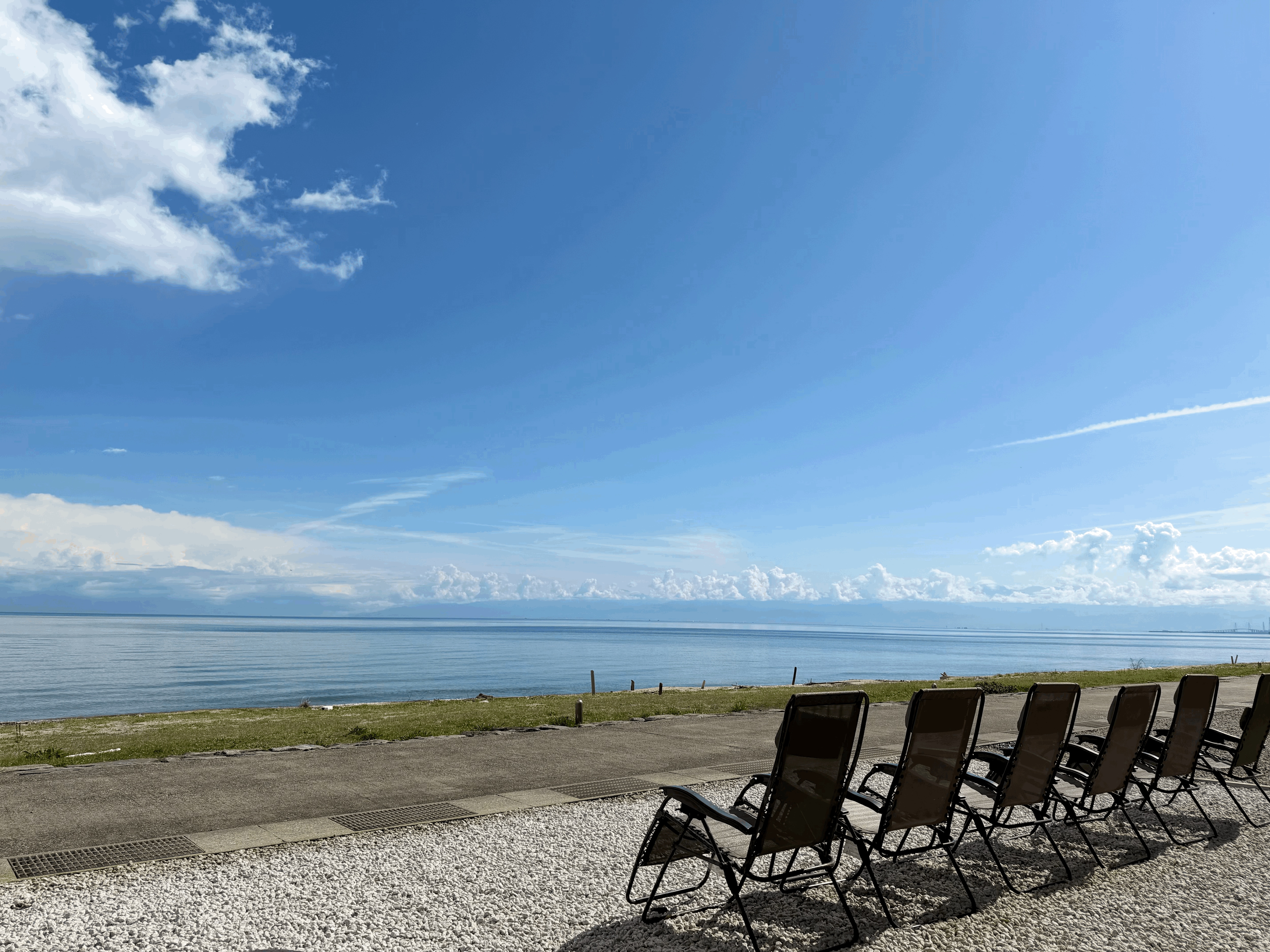 Enjoying the fresh air and sea breeze outdoors