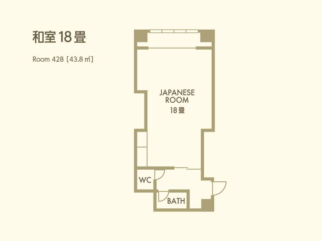 Corner Japanese-style room, 18 tatami mats