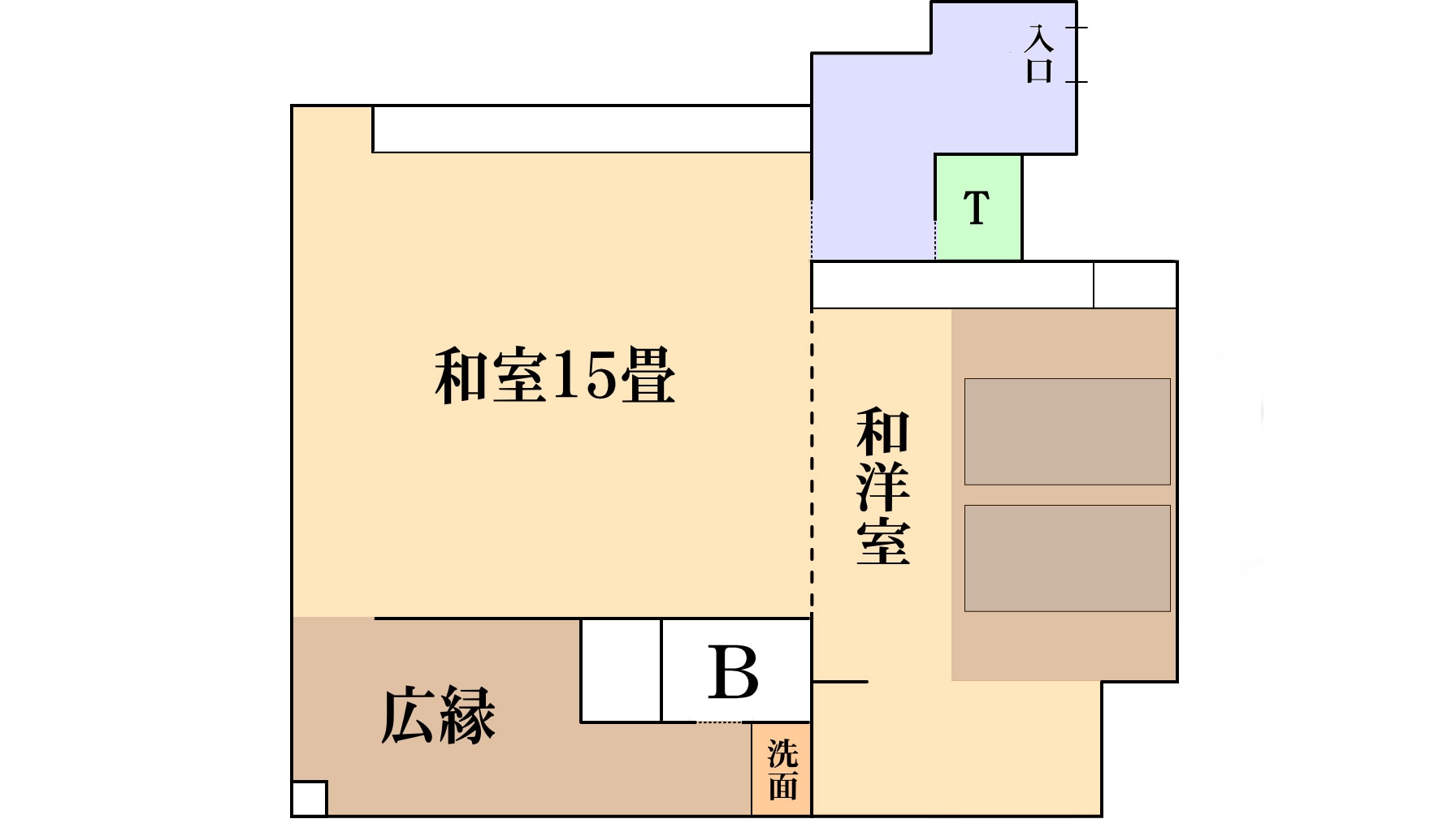 [Two-room room D] Panoramic view sea side corner room 15 tatami mats + Japanese-Western room (non-smoking)
