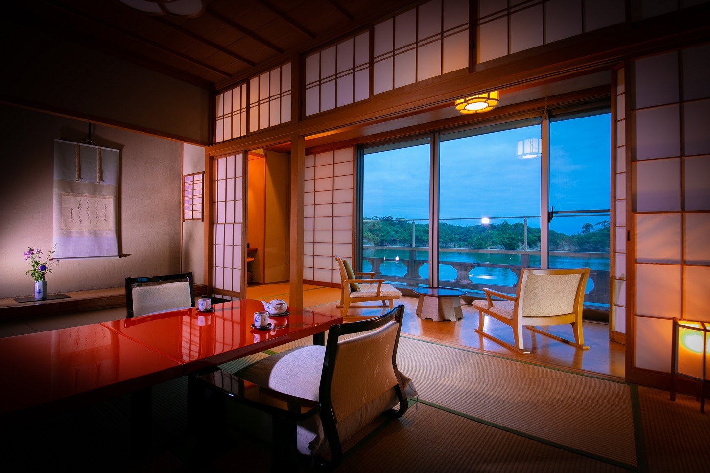14 tatami mat room overlooking Matsushima Bay