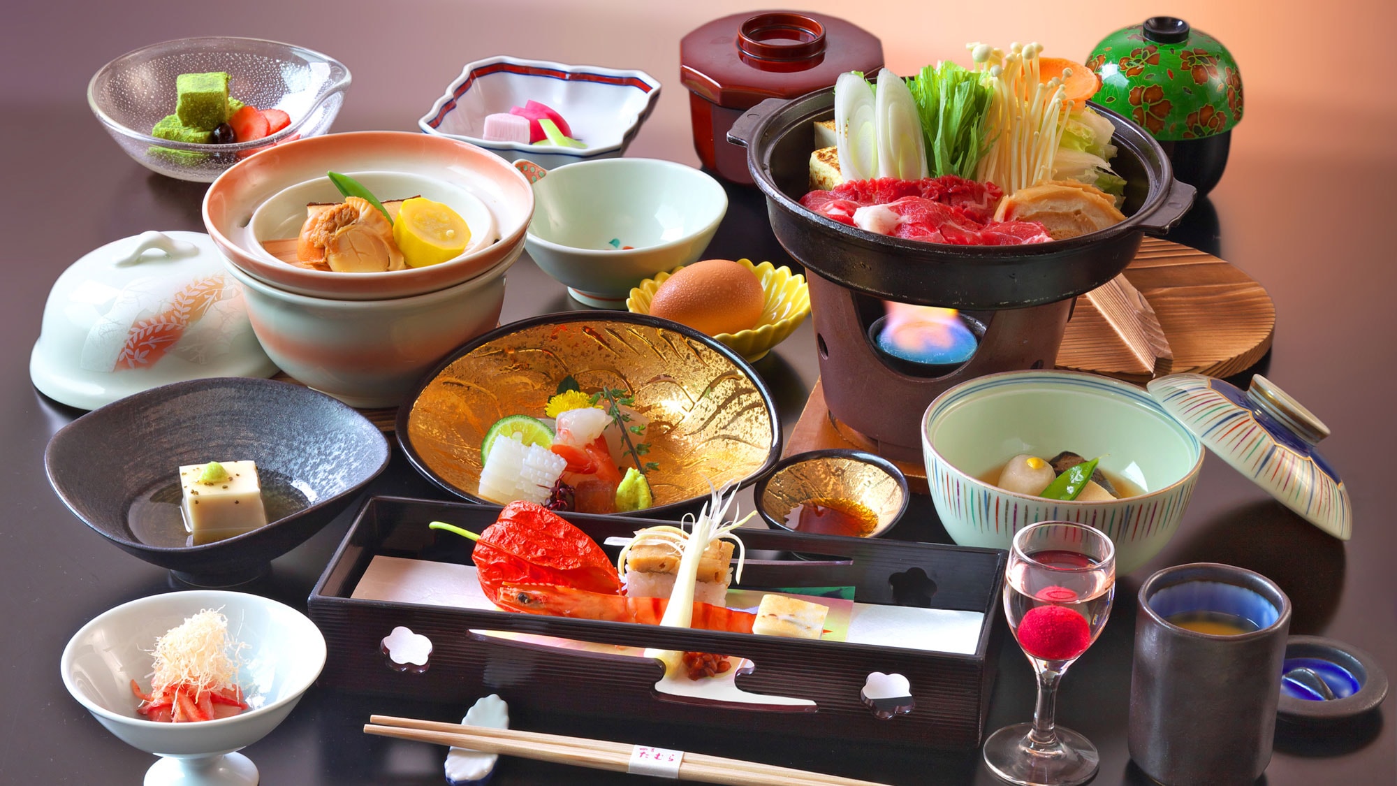 【怀石料理“花”的例子】您可以轻松享用使用大量时令食材制成的菜肴。