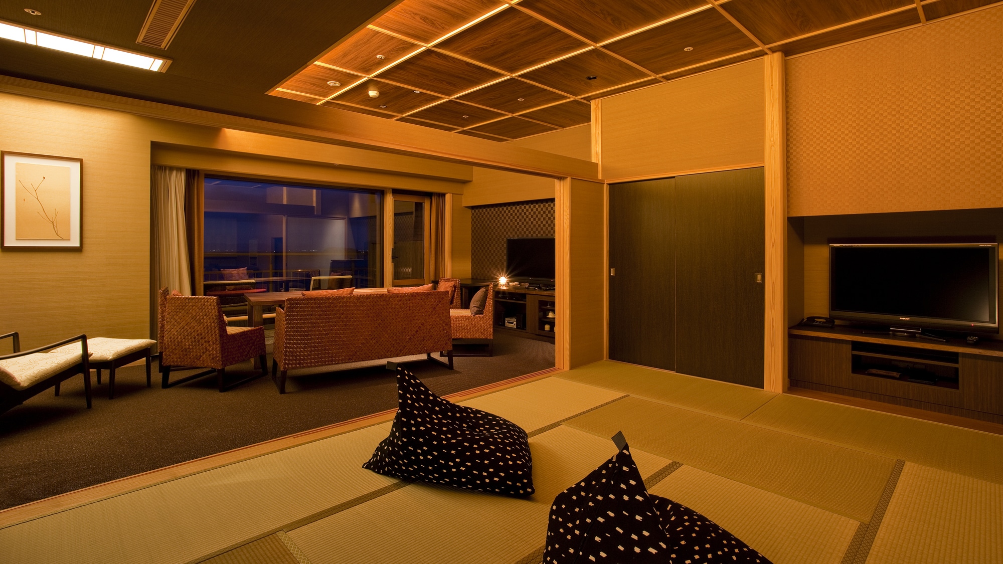 [ทุกห้องมีห้องอาบน้ำแบบเปิดโล่งส่วนตัว] Villa Paradise Sora no Niwa Type H / I ・ ห้องสไตล์ญี่ปุ่น / ห้องนั่งเล่น (ตัวอย่าง)