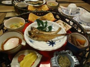 Homemade Japanese breakfast made with local ingredients