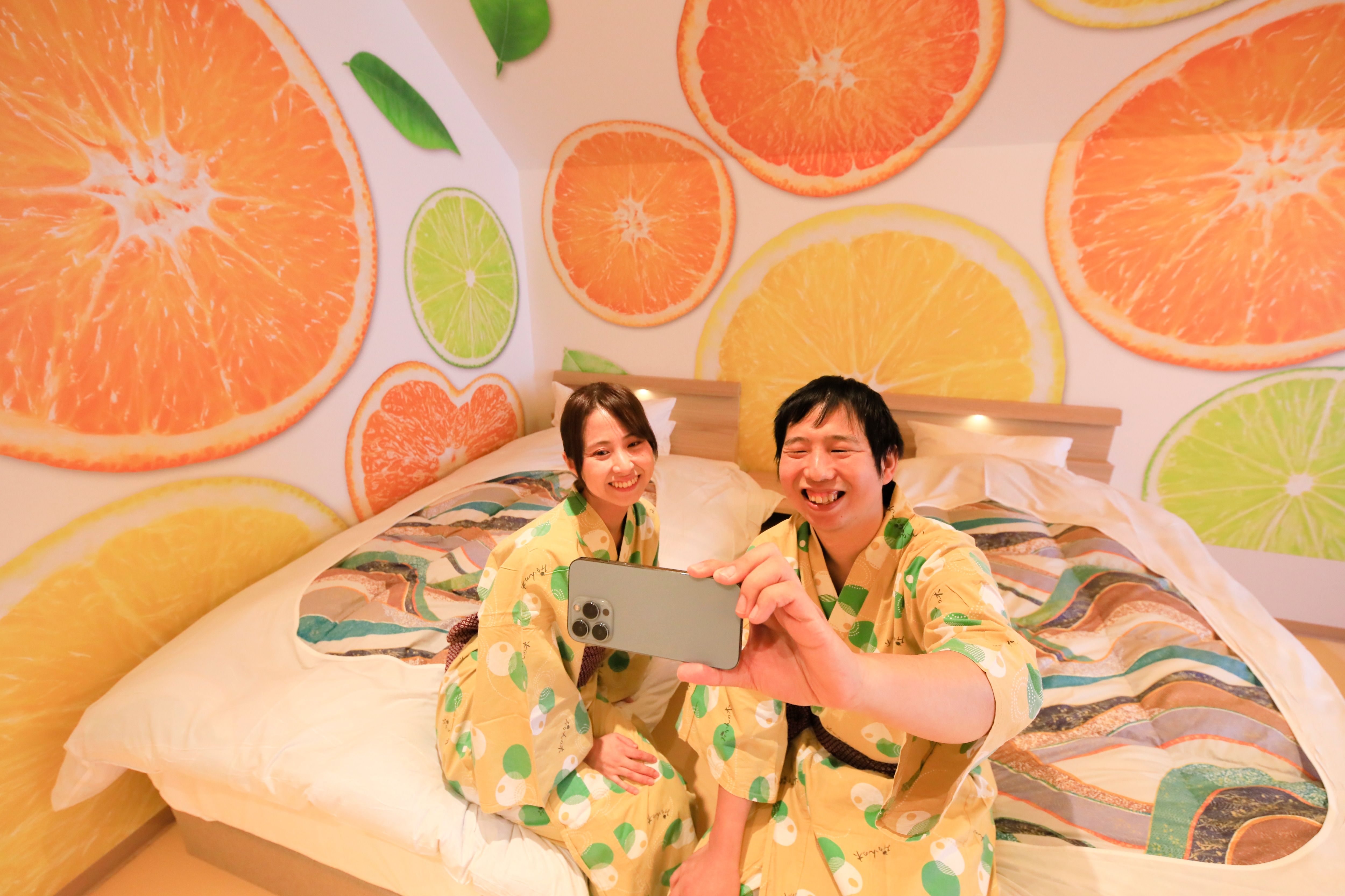 Concept Room Citrus [Mikan] A yukata with a mandarin orange pattern ◎