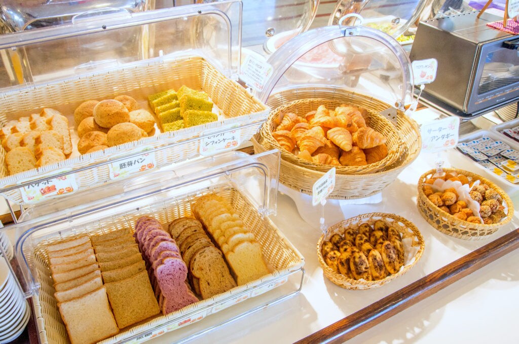 Breakfast (example) chiffon cake, brown sugar madeleine, sata andagi