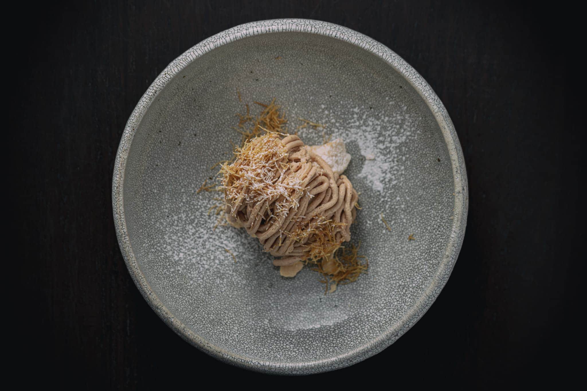 Salted milk gelato made with Ida salt and Mont Blanc
