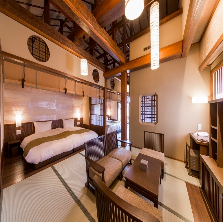 Natural hot spring with open-air bath, villa Tsukiji 57 square meters / 4 people capacity