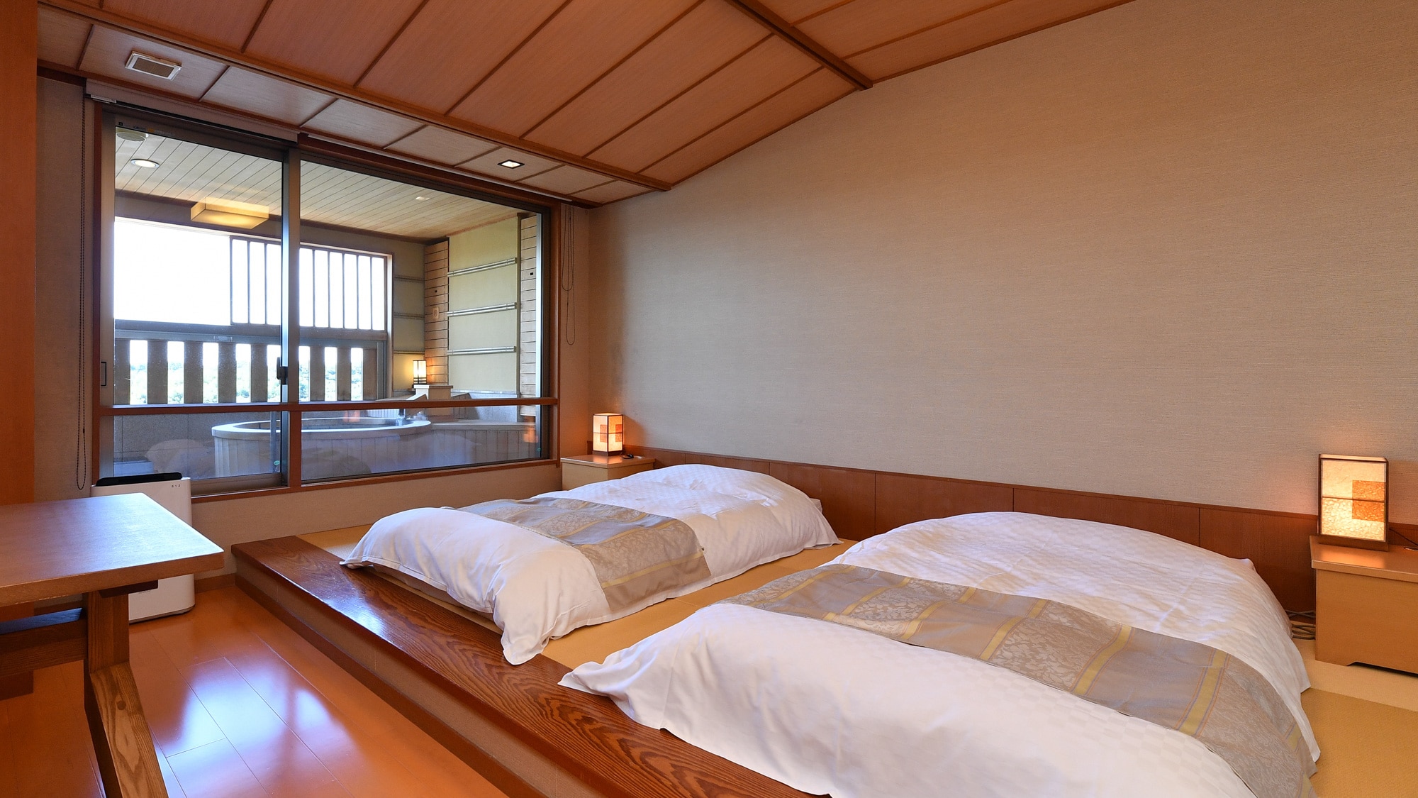 Western-style room with hot spring open-air bath