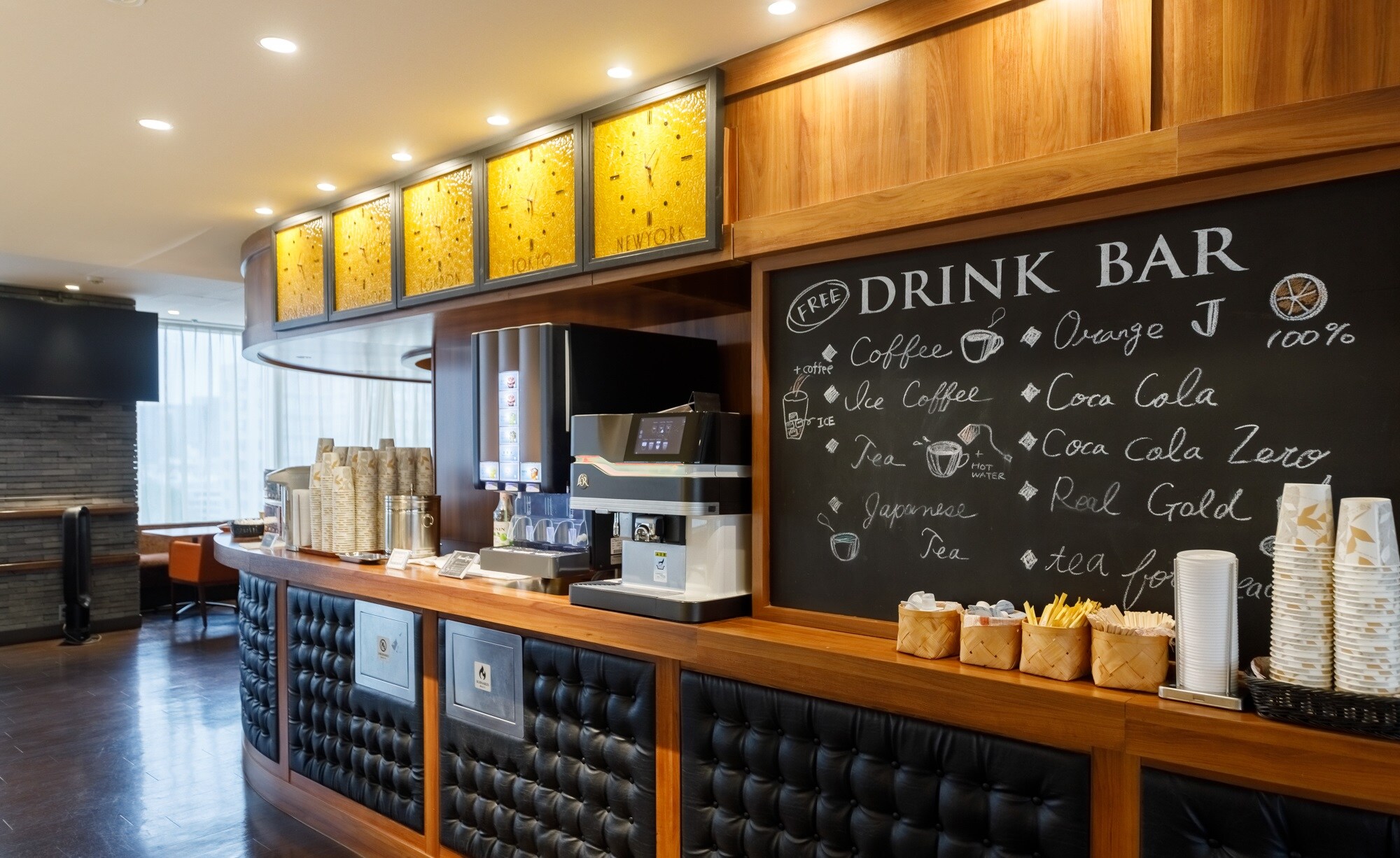 Drink corner in the business lounge