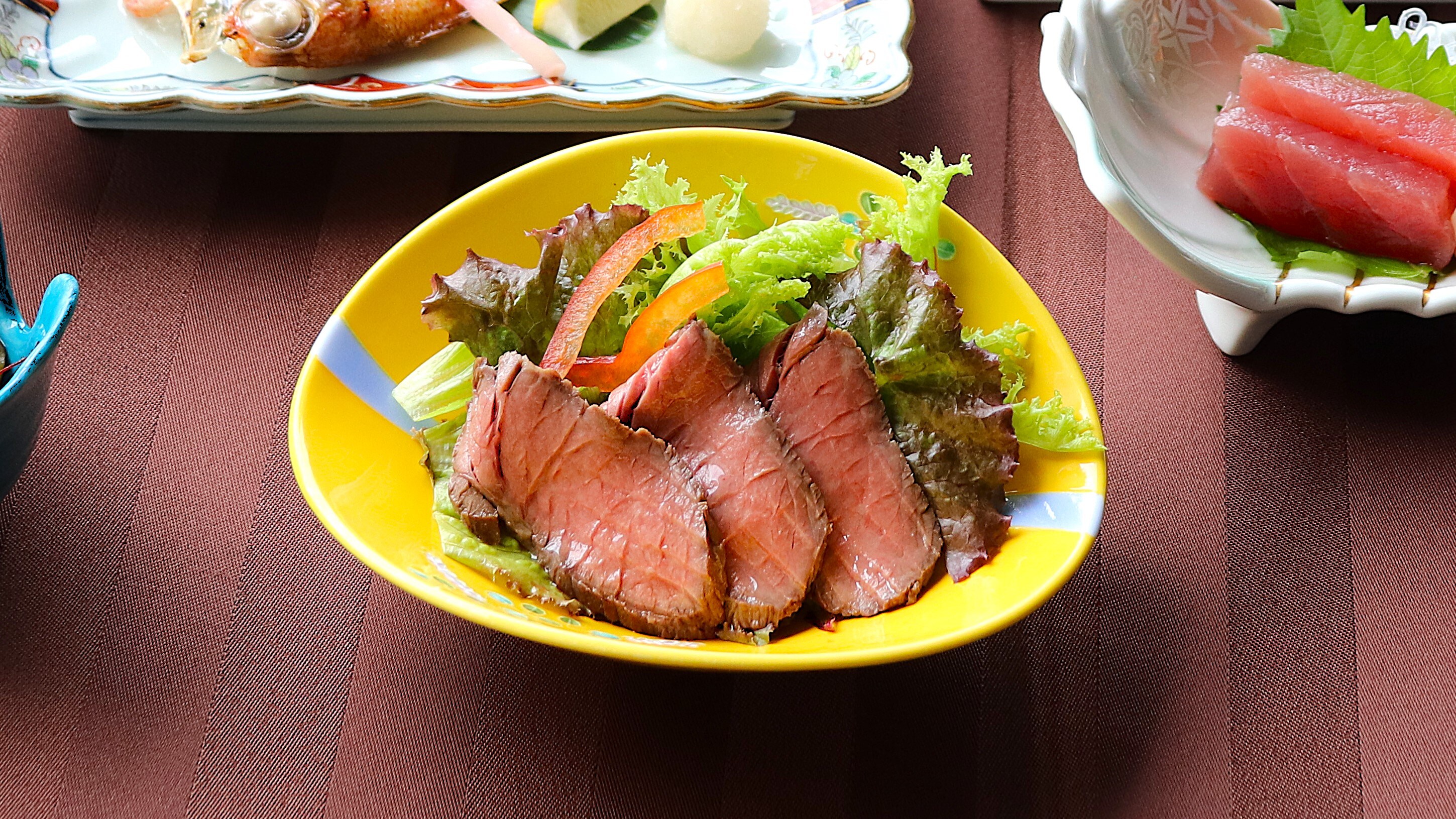 [Dinner] "Shinwa Gozen" roast beef♪