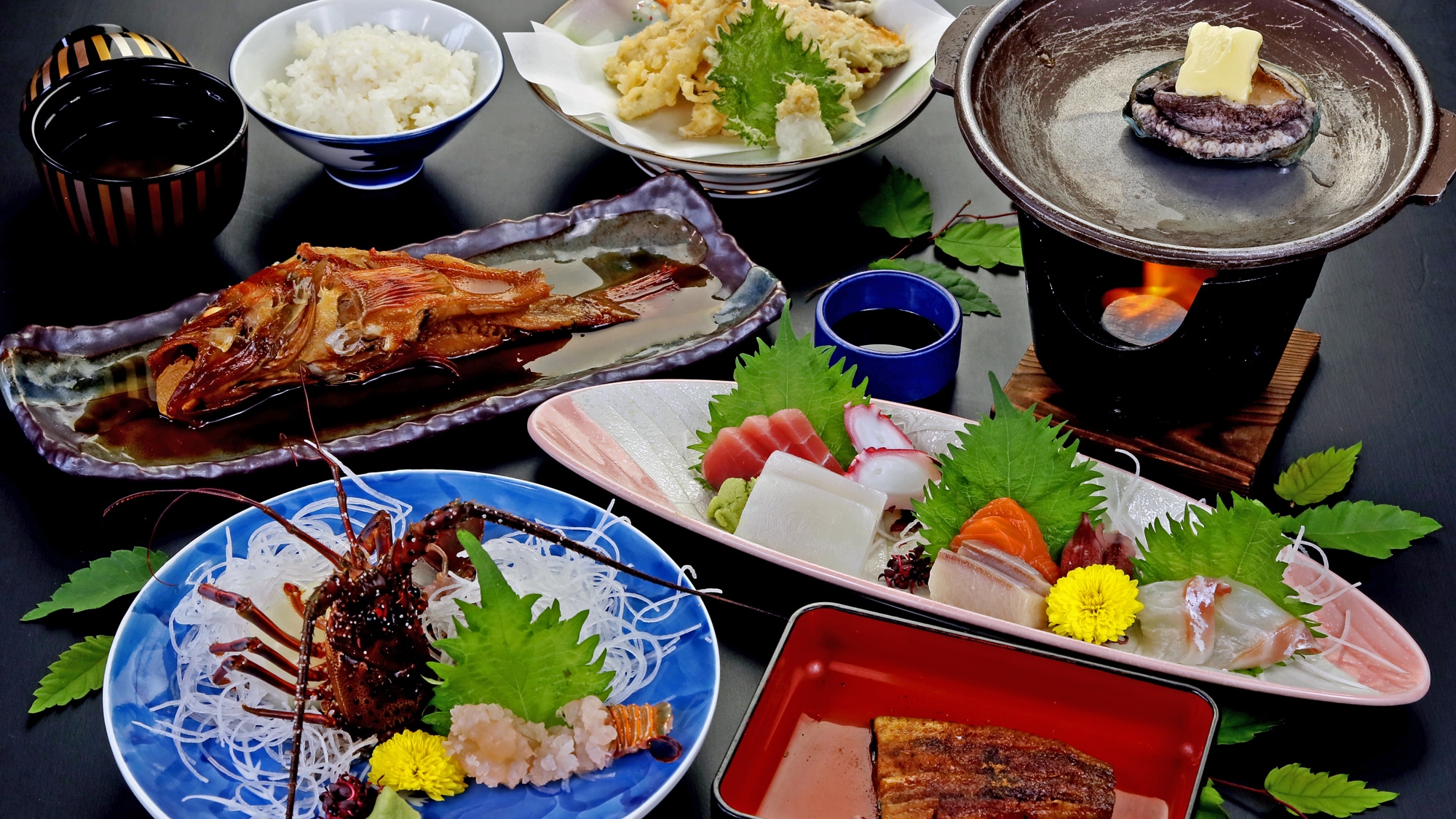 ◆Premium◆ A luxurious dinner with spiny lobster and abalone