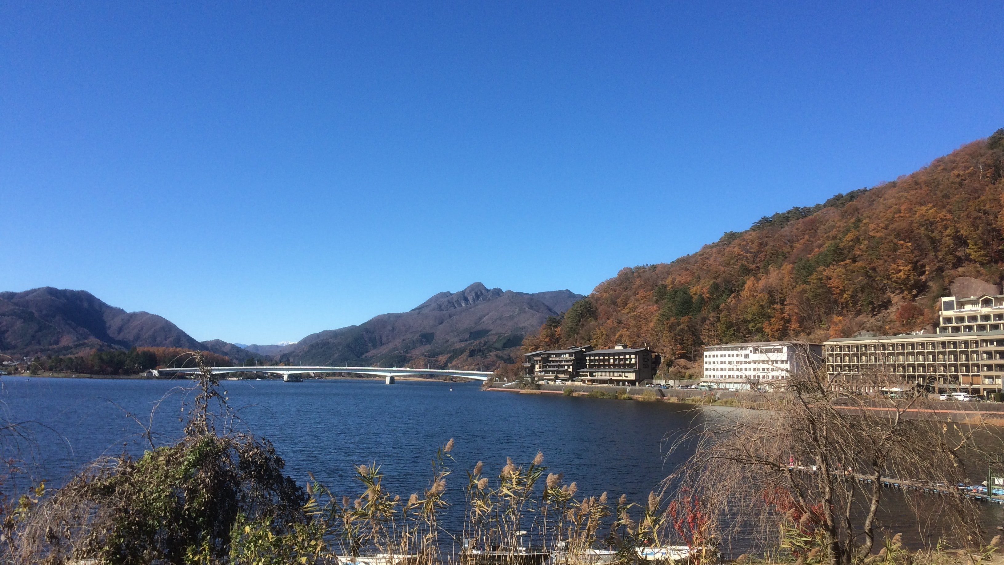 Line of Kawaguchiko Ohashi and inns