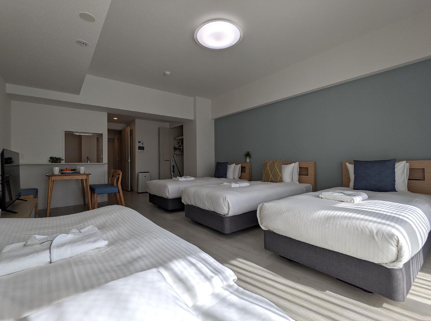 3 single beds, 1 sofa bed/43~46 sq.m.
