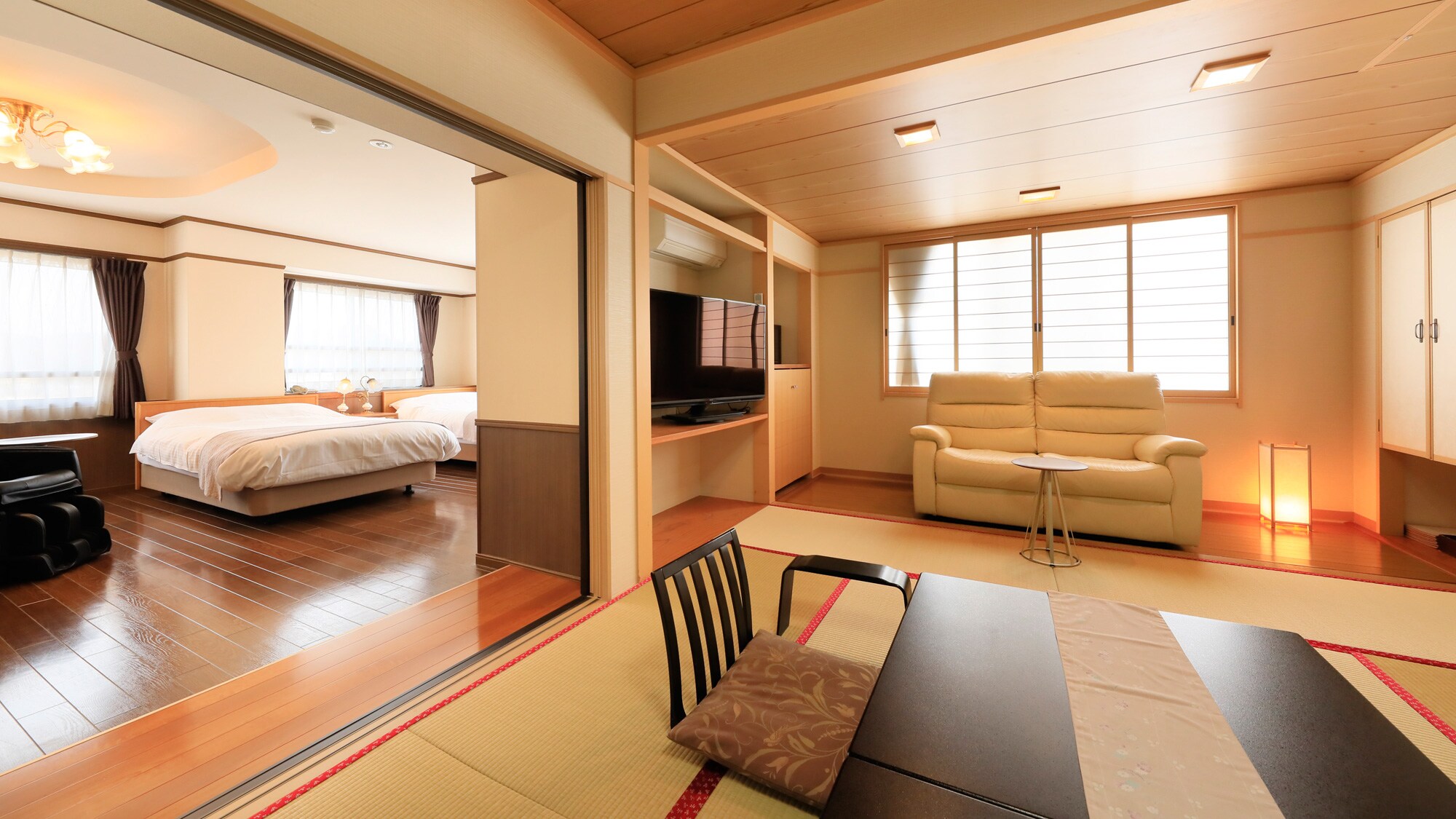 pGuest room 1-2 ◆Open-air bath with free-flowing hot springs ◆Premier suite A type