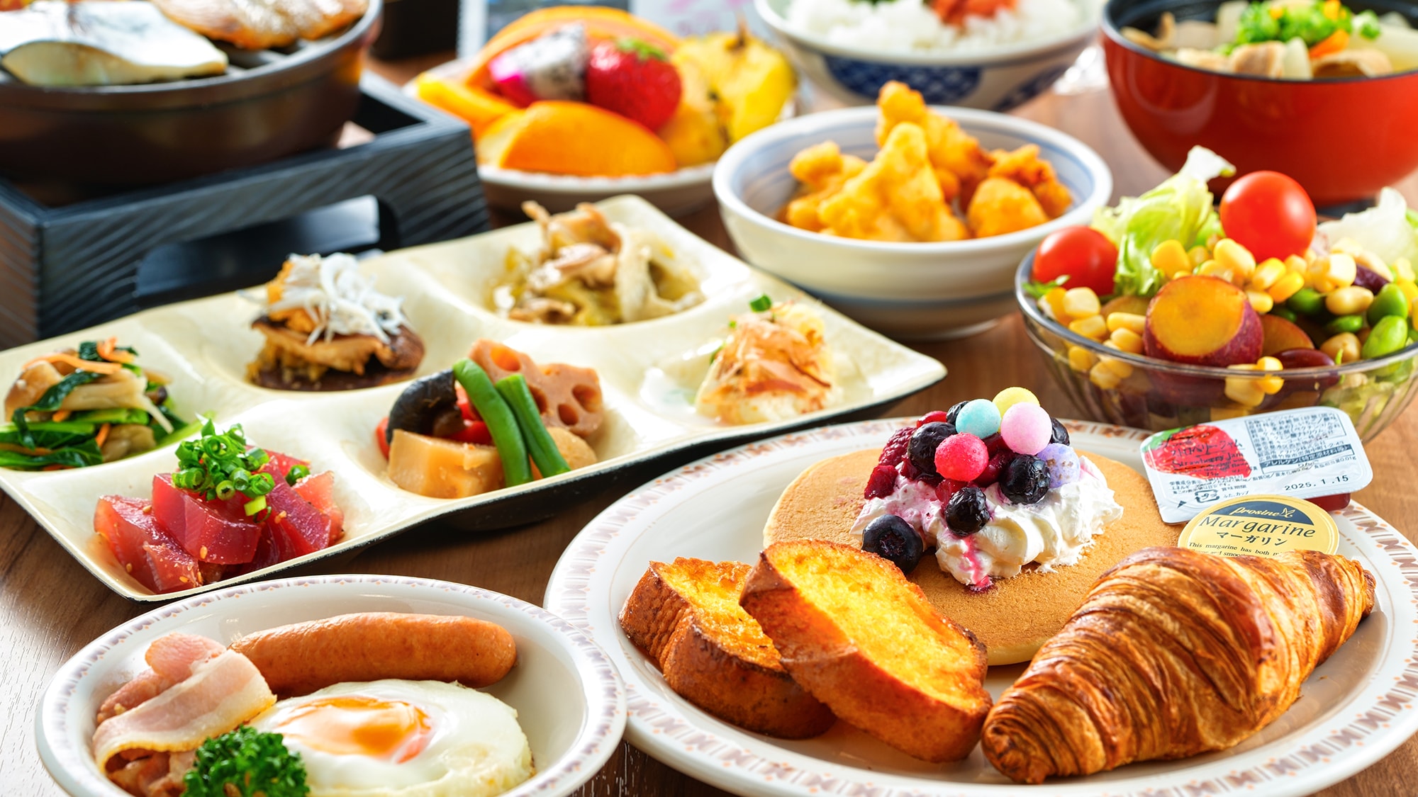 ■ 아침 식사 뷔페 ■ 좋아하는 것을 좋아하는 것만! 일본과 서양 50종류의 호화 바이킹