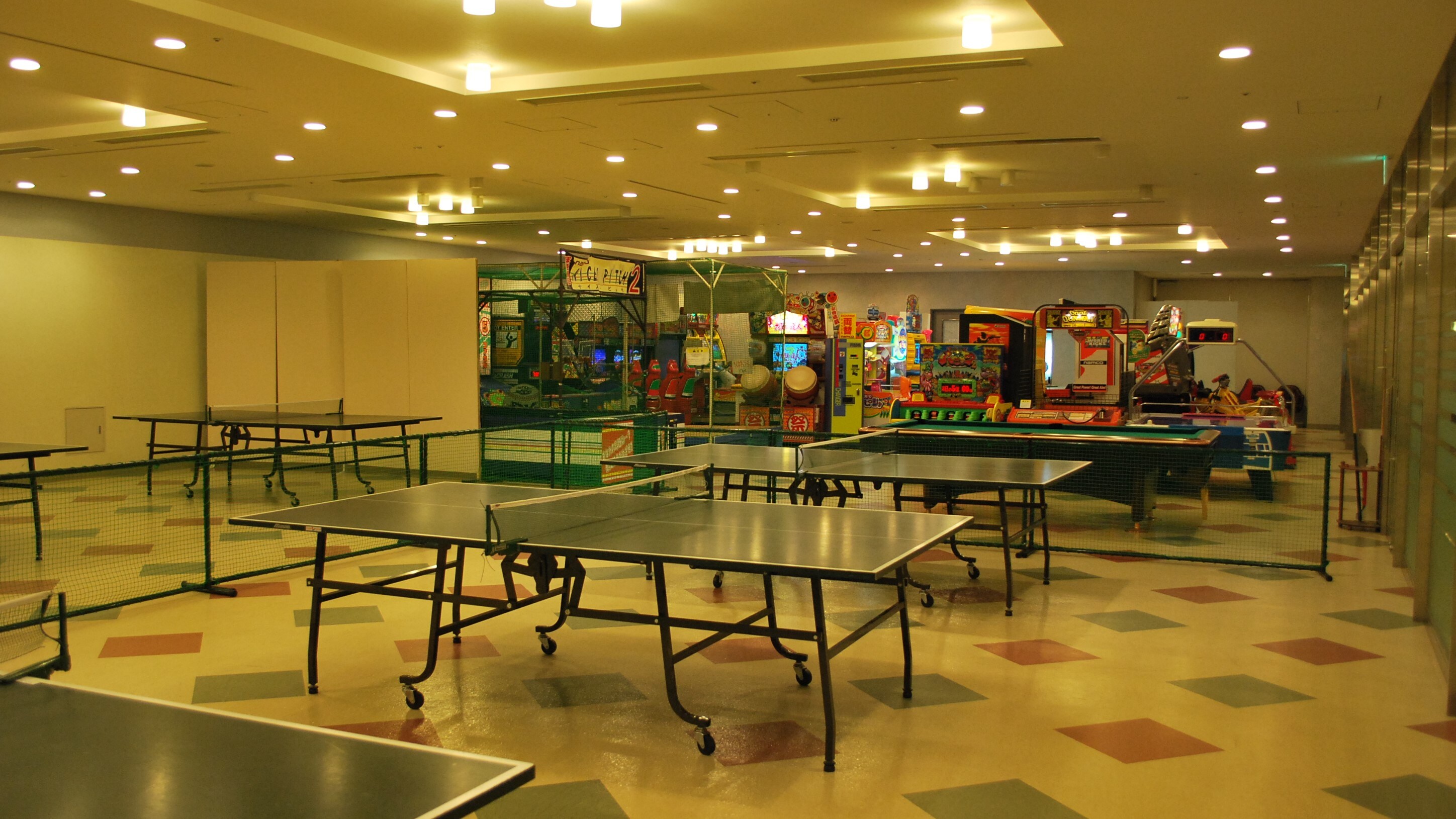 Basement 1st floor table tennis, billiards, game corner