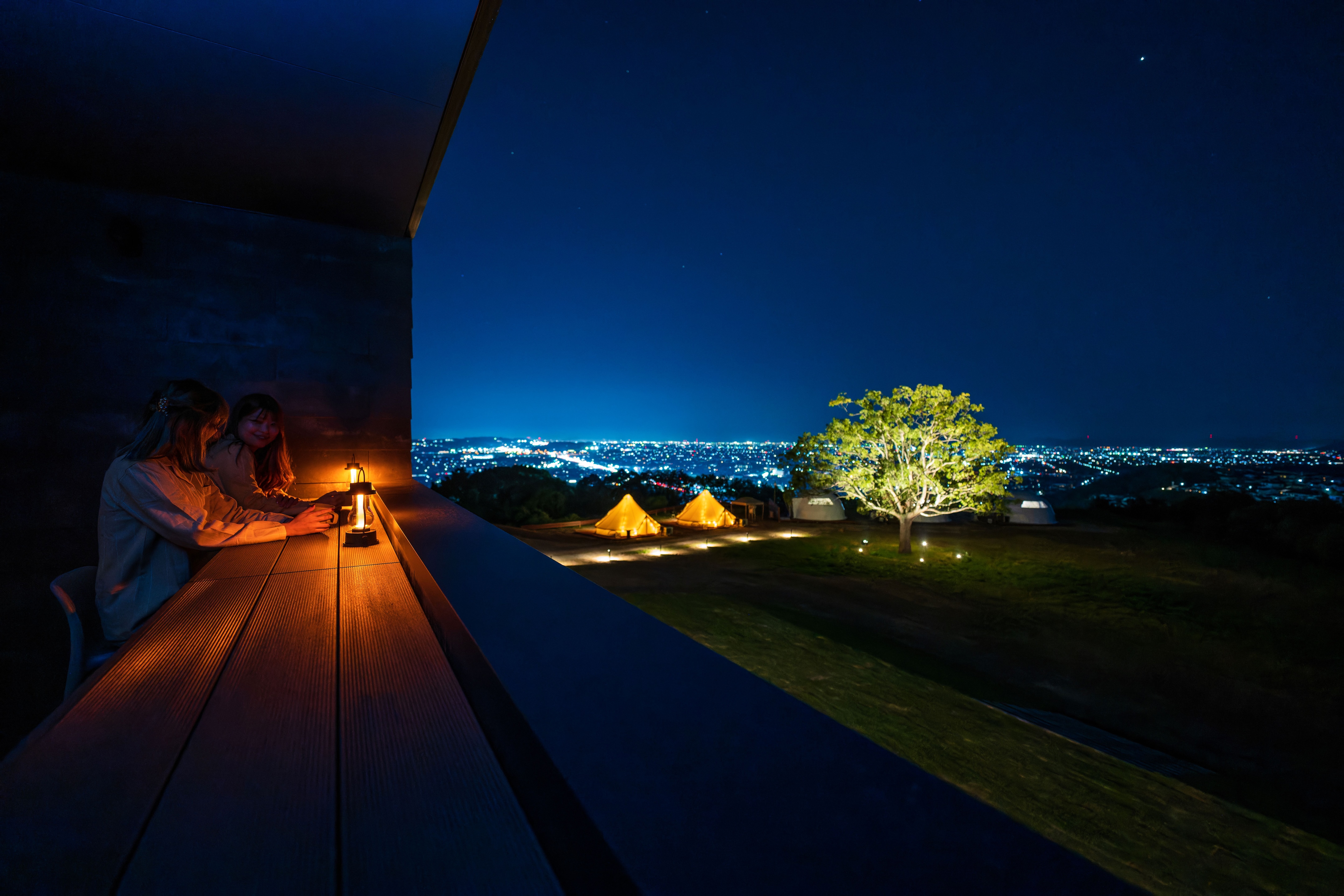 Night view from the cabin