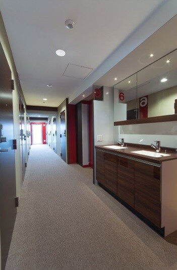 Inside the building