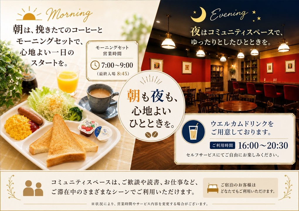 免费早餐和迎宾饮品