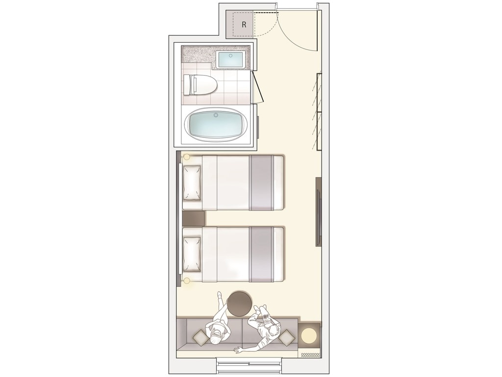 <Floor plan> Superior twin room 23㎡