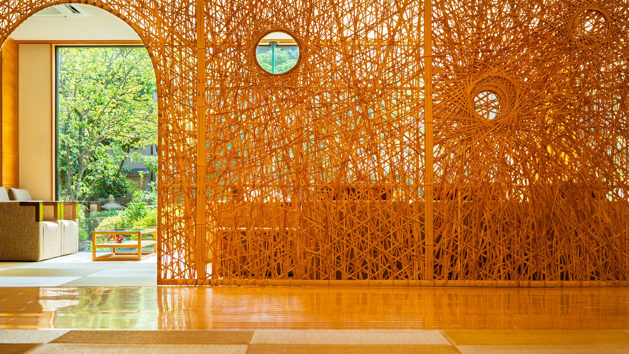 [Bamboo craft] Bamboo partition