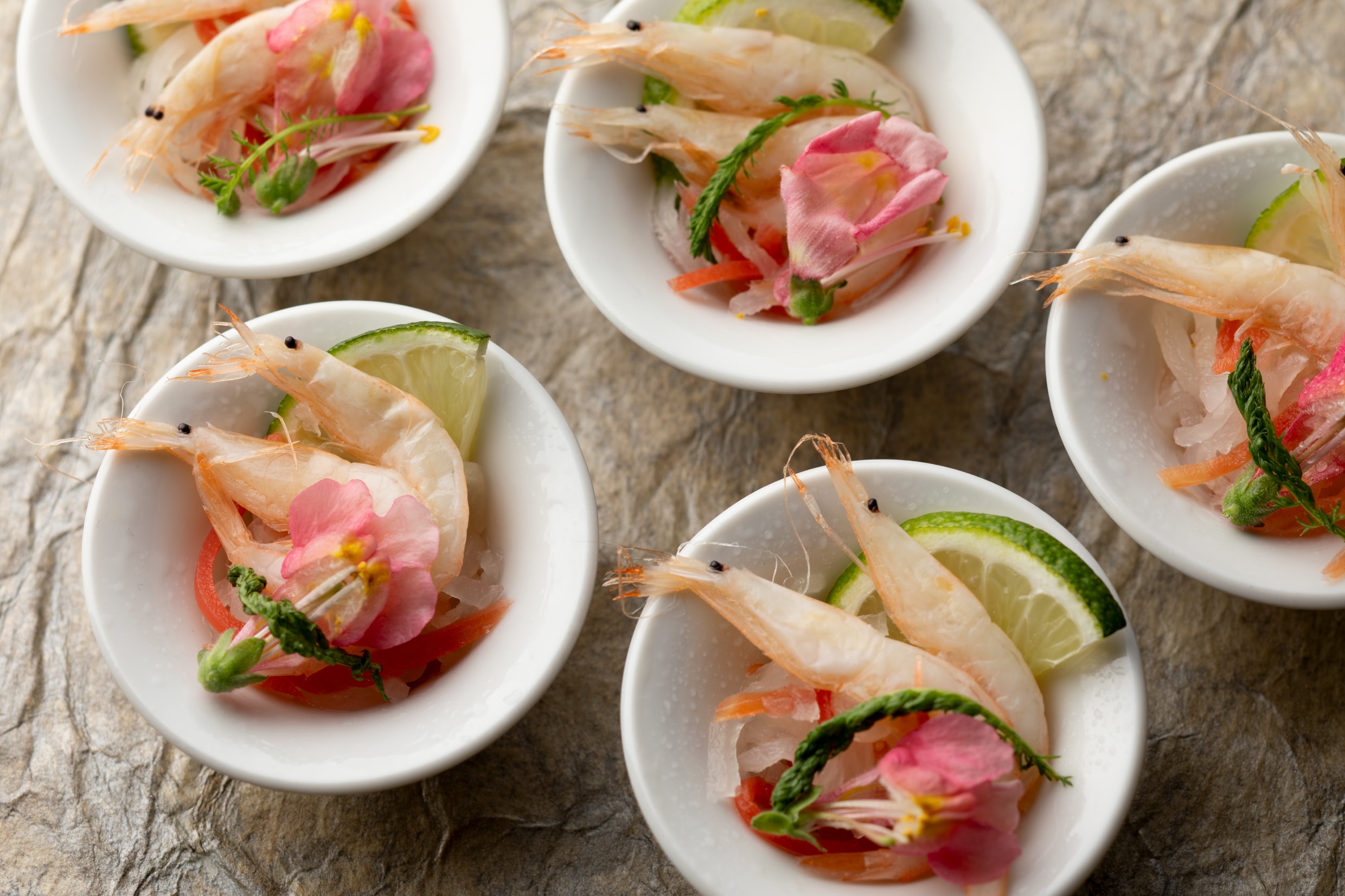 Breakfast buffet Marinated white shrimp