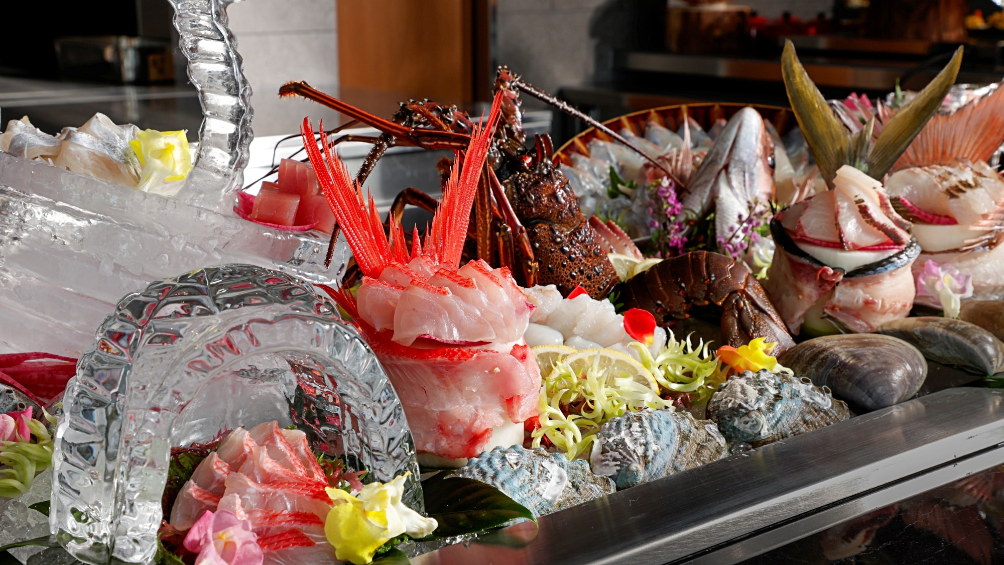 [Breakfast example] A buffet featuring seafood carefully selected by the chef.