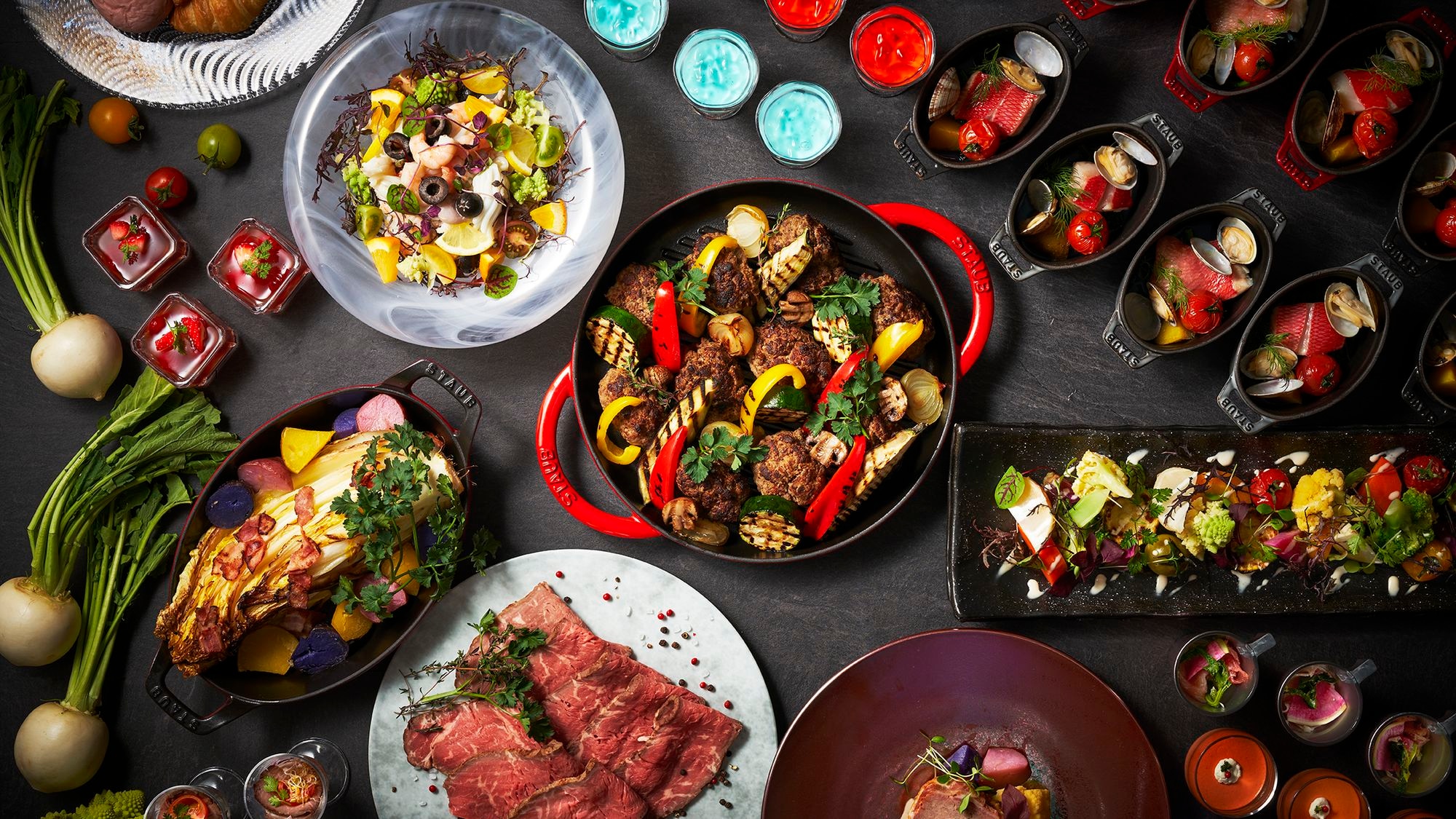 Buffet Menu - Dinner features a luxurious lineup of approximately 90 items -