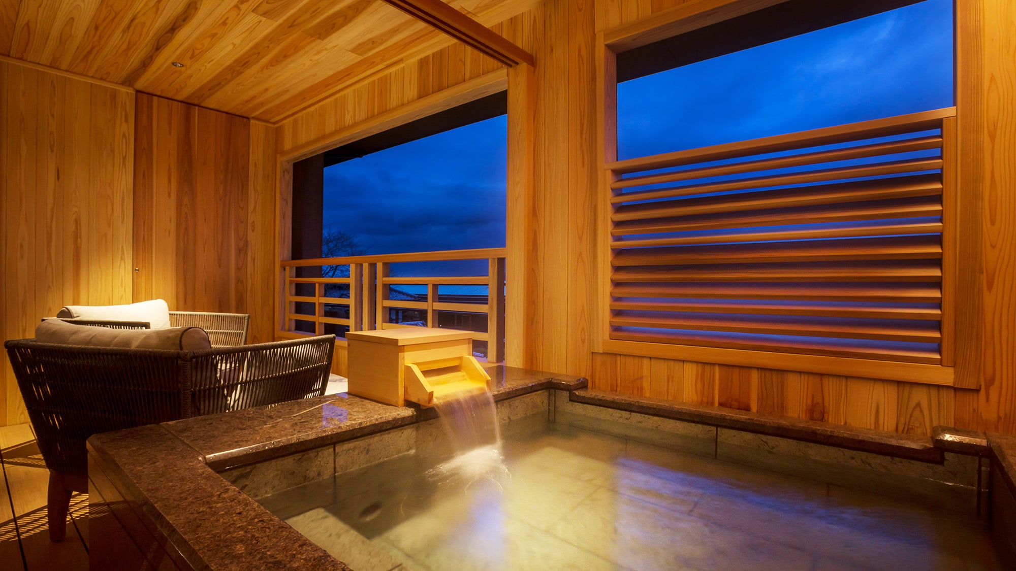 [Sansuikaku/Japanese-Western room D with private open-air bath] Enjoy your own hot spring in your room