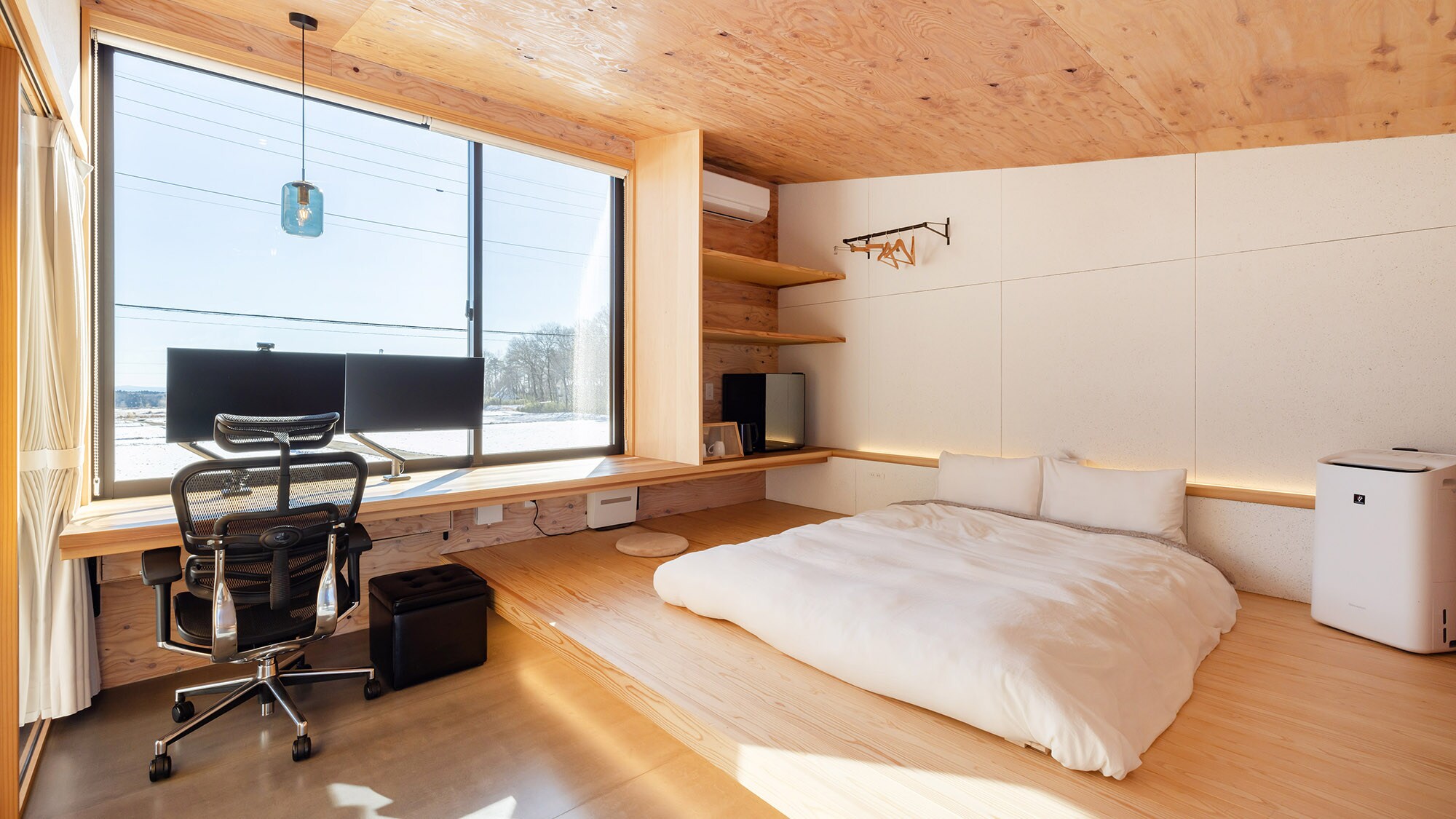 ・[Kamar tidur ganda] Pembersih udara dipasang di kamar. Anda dapat menikmati tempat yang bersih dan segar.