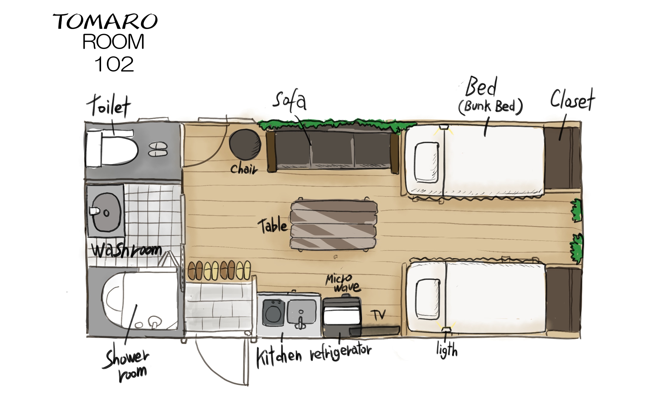 Room 102 Western-style room drawing