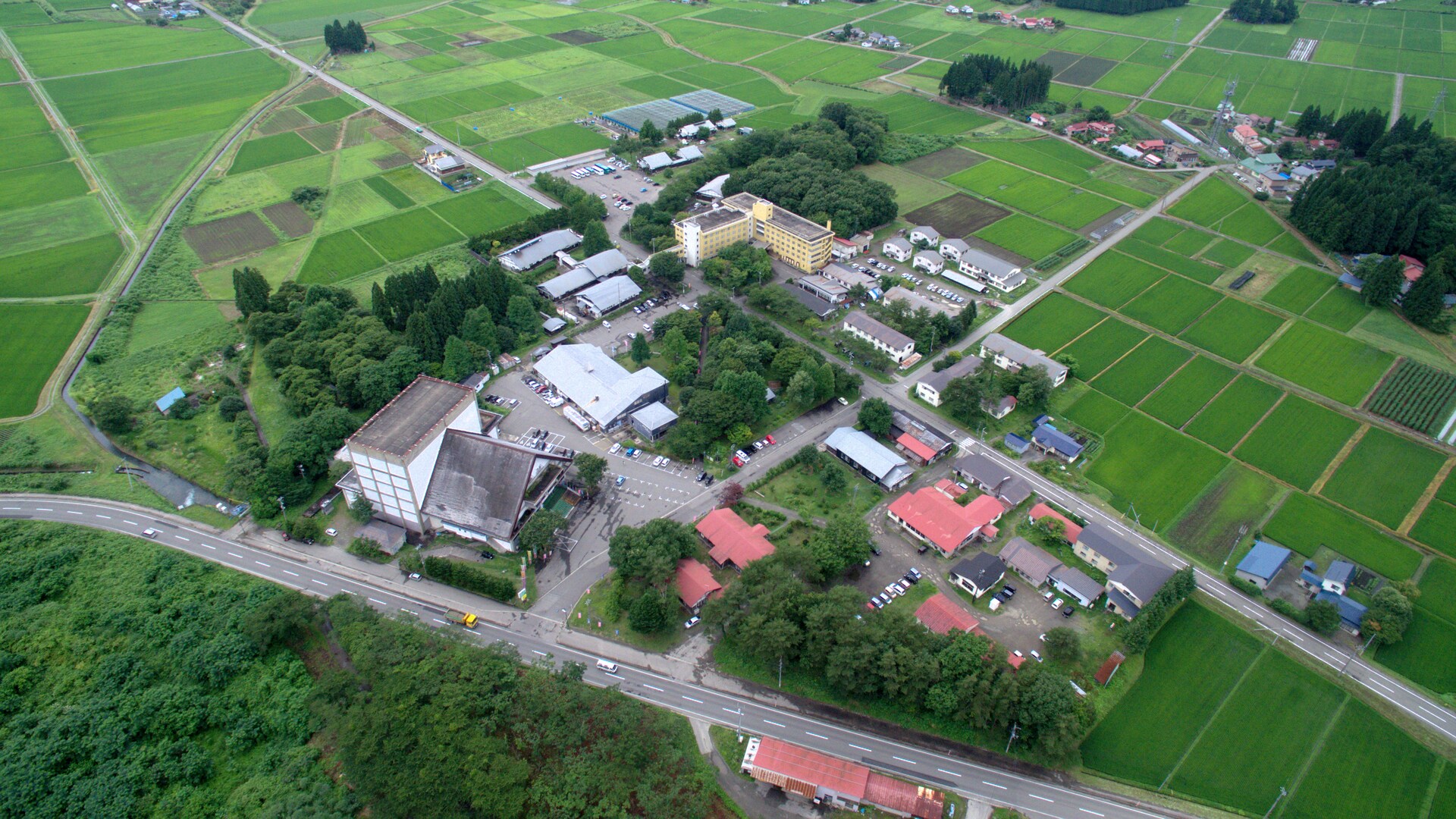 Pemandangan panorama Desa Seni Akita