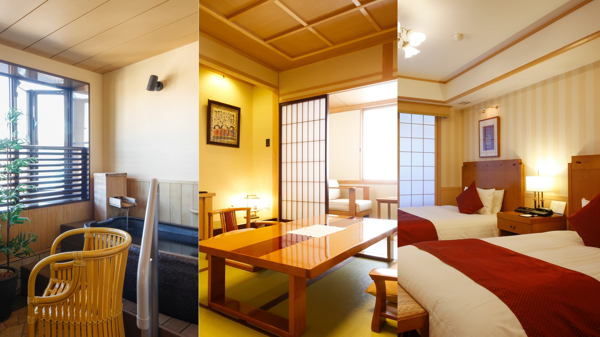 Japanese and Western room with open-air bath