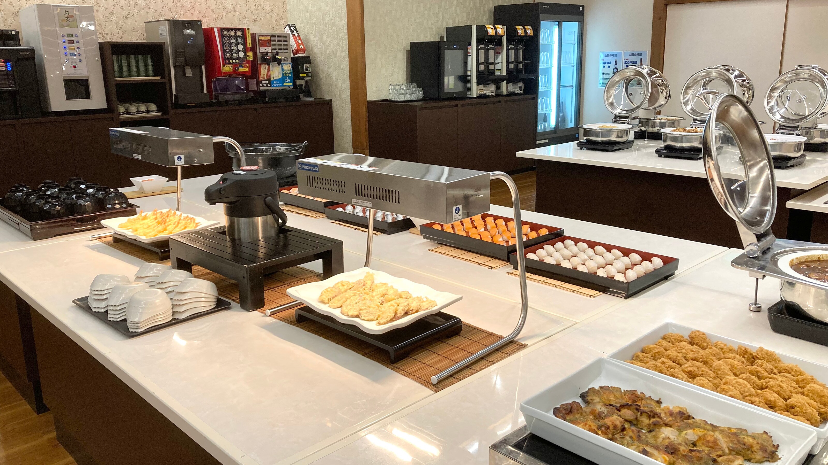 An example of a half-buffet dinner