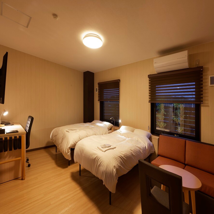 ◆Kamar twin◆24 meter persegi, tempat tidur lebar 120cm x 2 (malam)