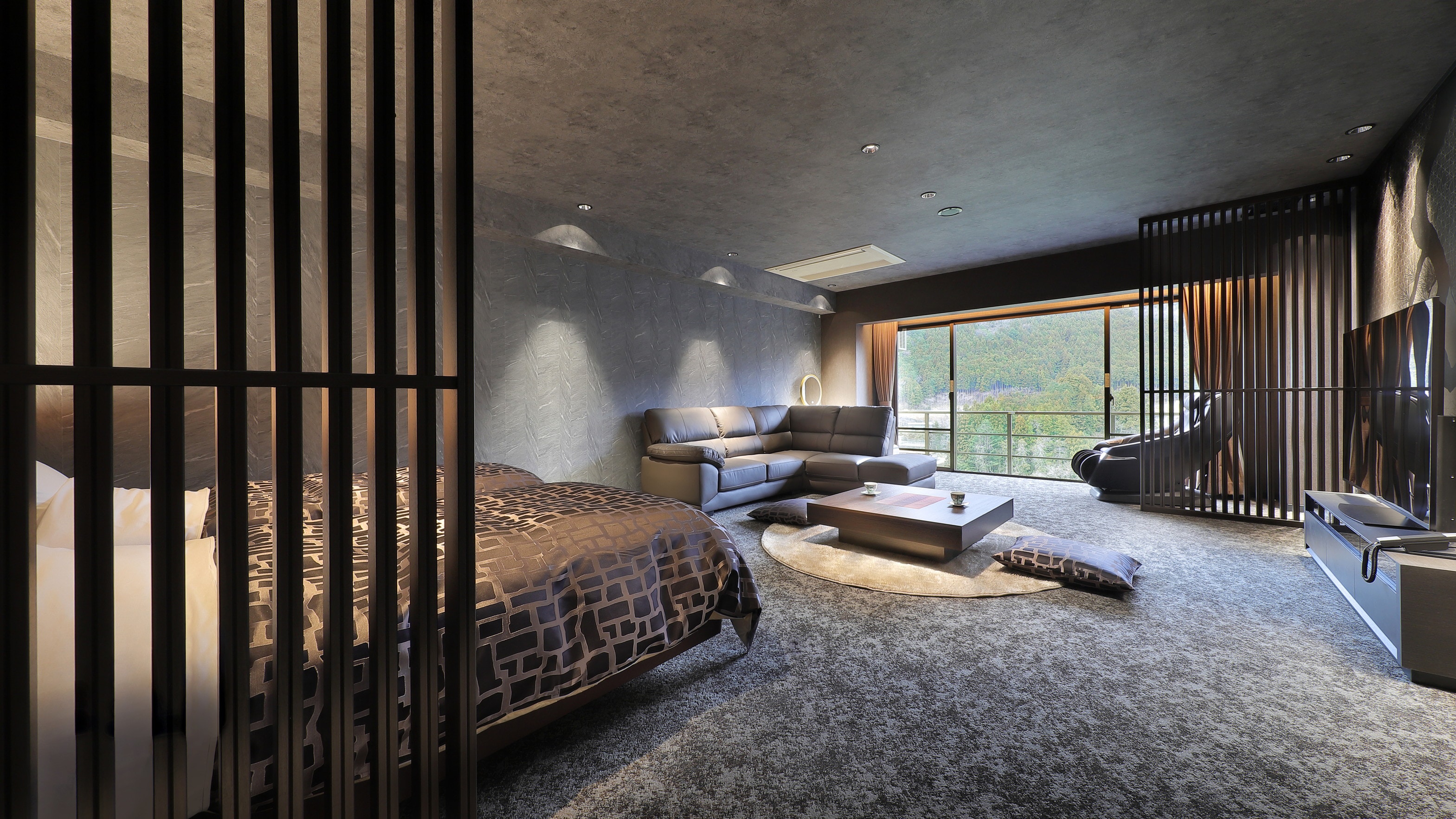 [Western-style twin room | Streamside] View ■ Massage chair included (non-smoking | 36 m2)