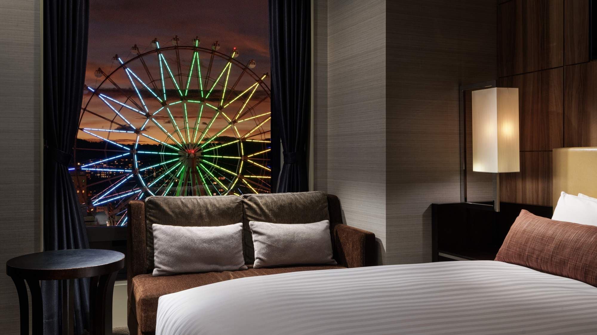 [Kagoshima Chuo Station side corner double room 22.2m²/bed width 160cm] The largest bed size in the hotel