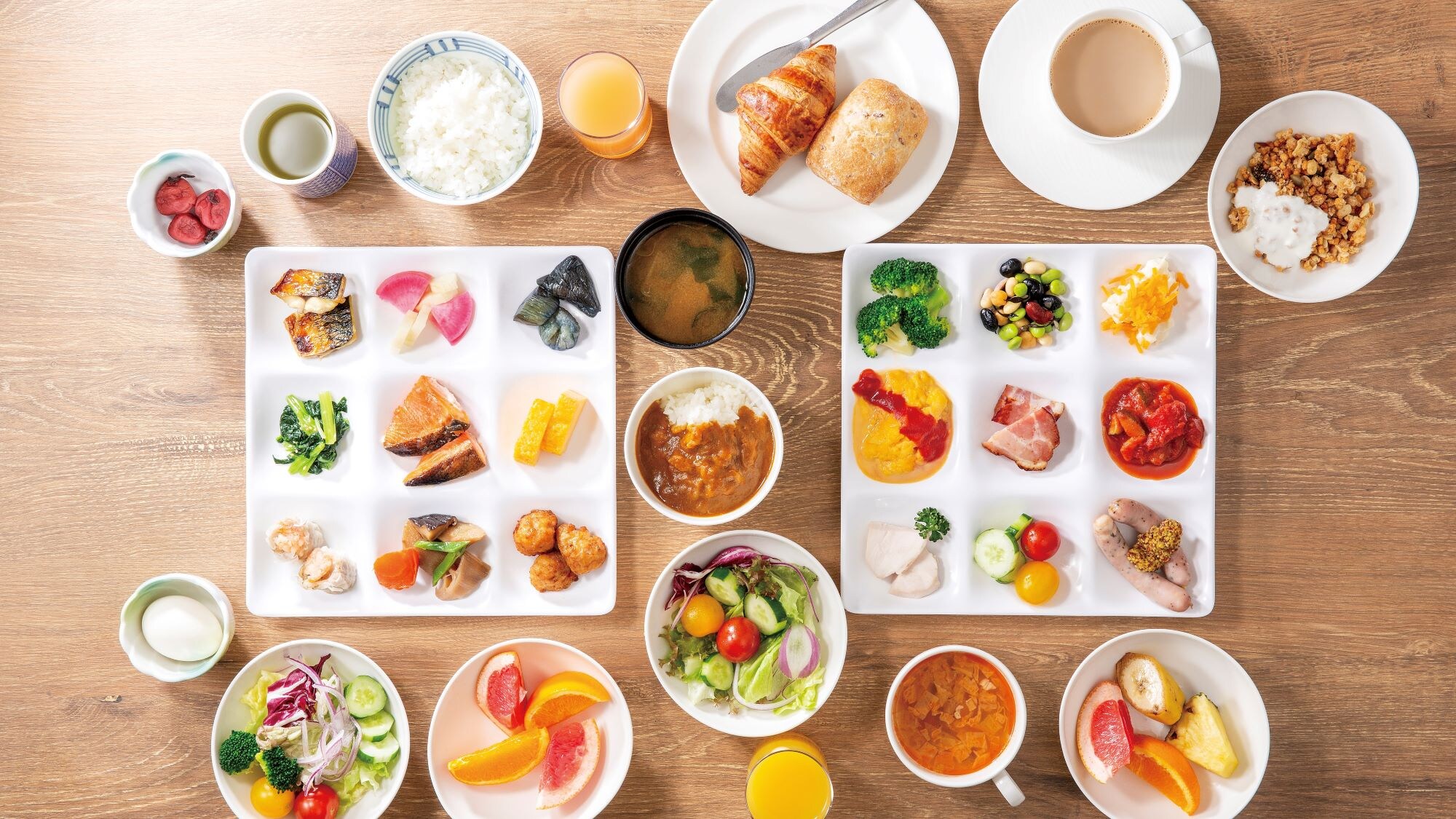 ภาพบุฟเฟ่ต์อาหารเช้า