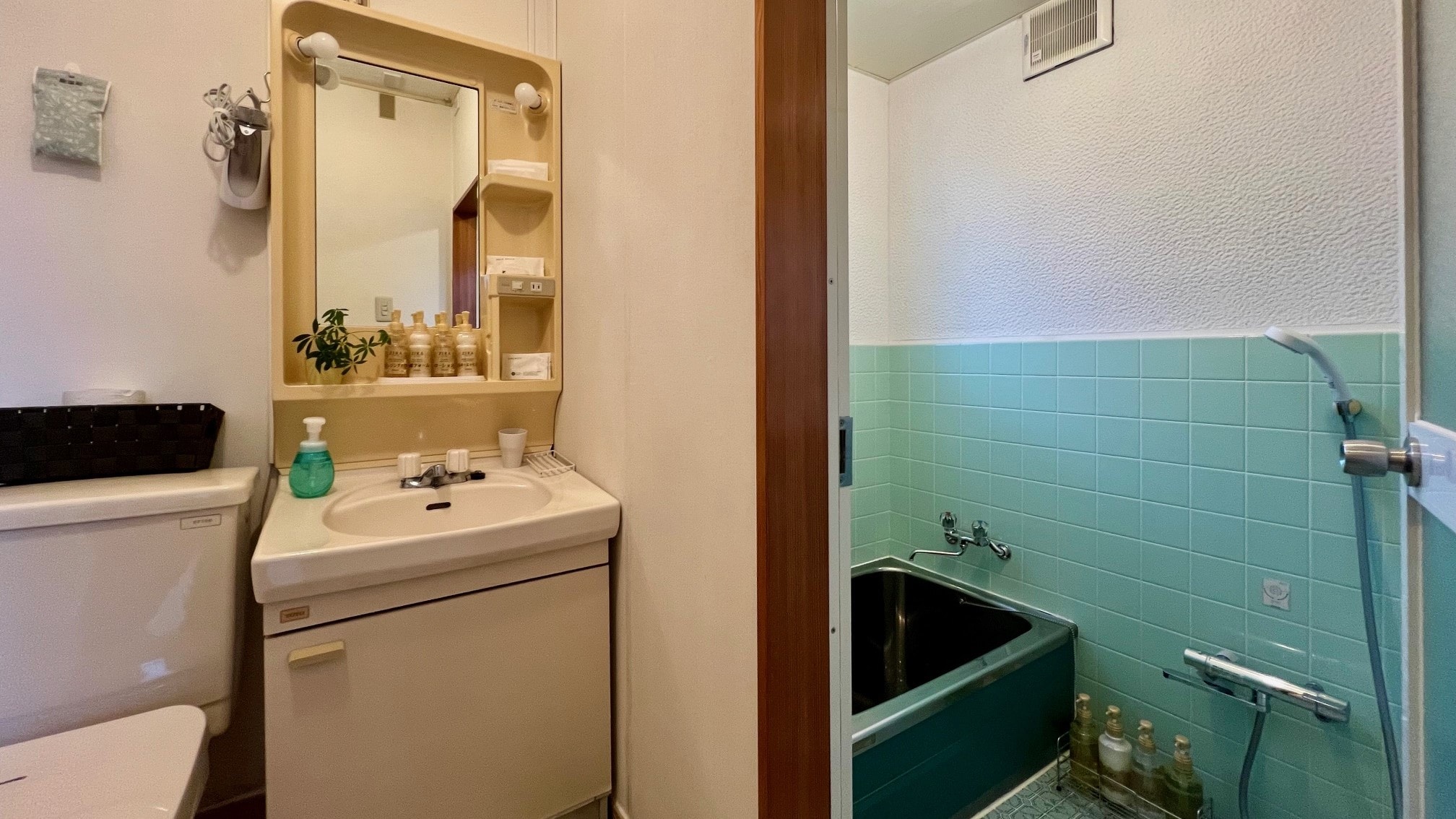 Private bathroom, toilet and washbasin in guest rooms