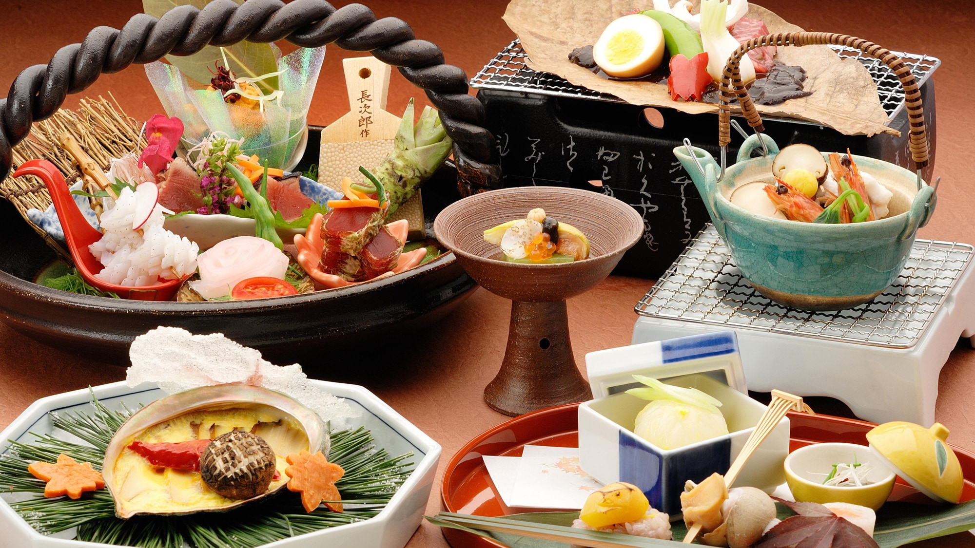 Choose from 4 main dishes: Yamato Yuzen (Autumn/Winter)