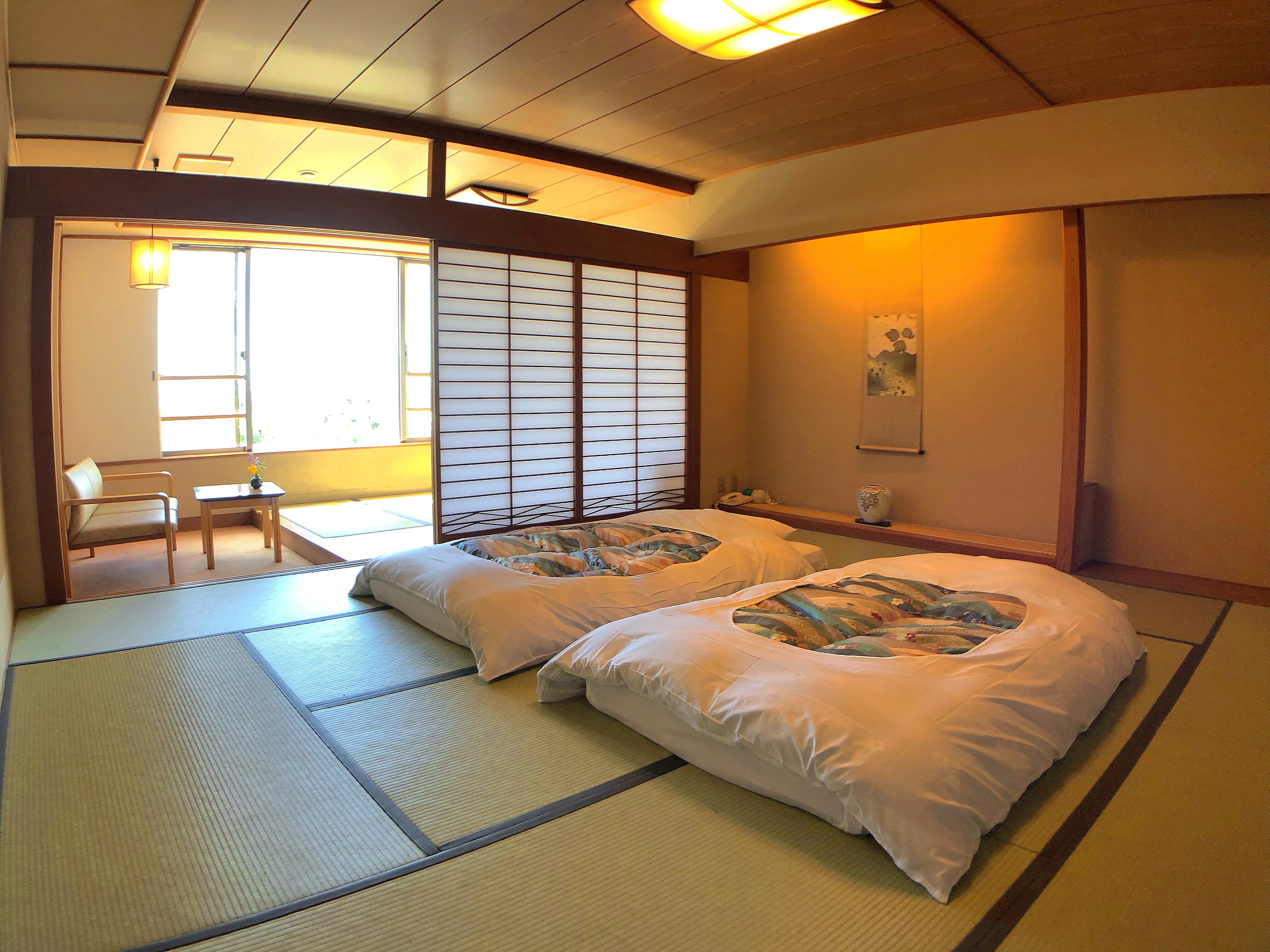 [Không hút thuốc] Phòng kiểu Nhật 12,5 chiếu tatami + 4,5 chiếu tatami có bồn tắm và nhà vệ sinh Zuiunkan