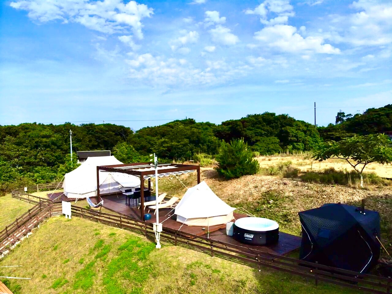 Grand tent aerial view