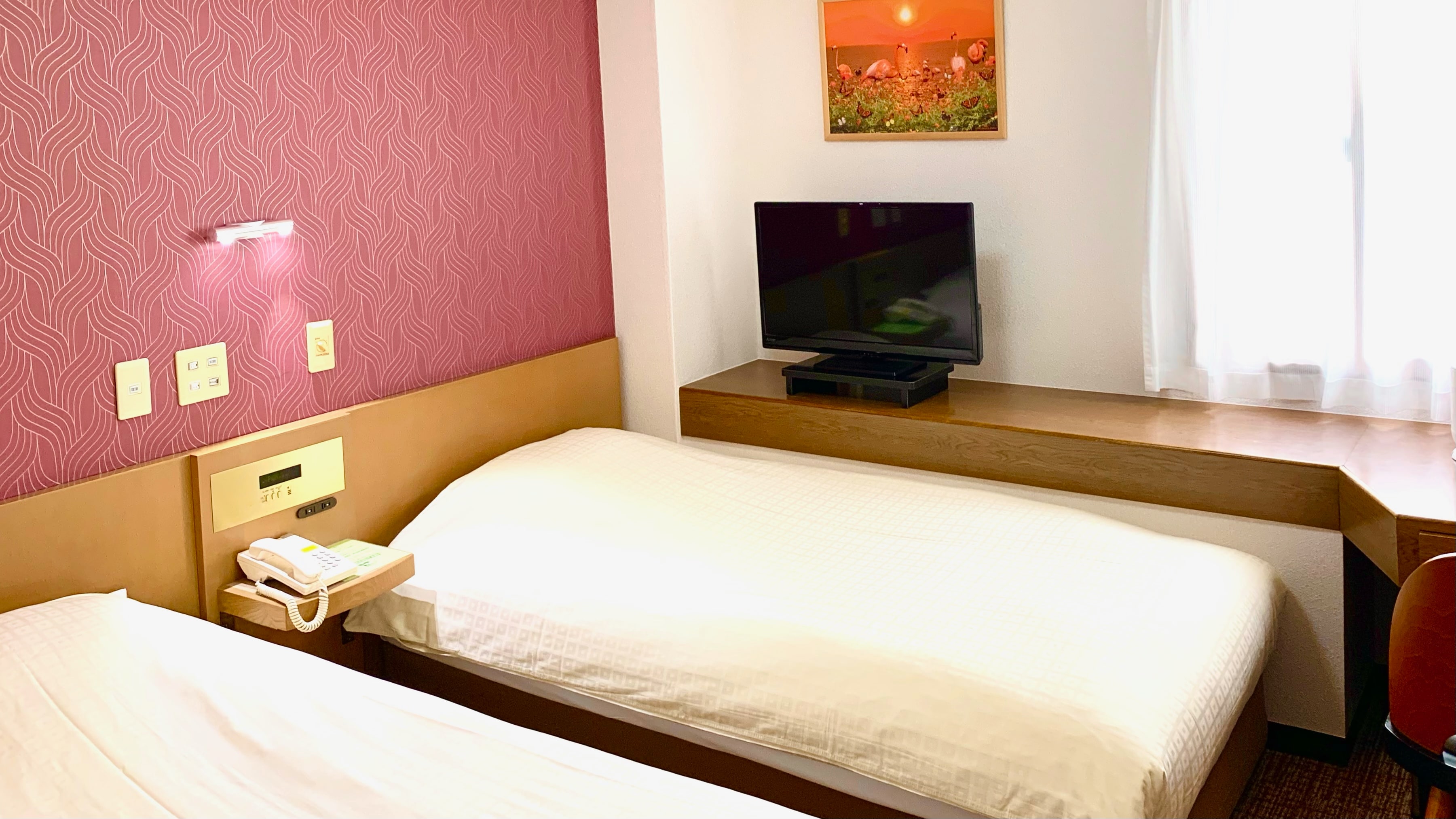 This is an example of the renewed Twin Room A smoking room.