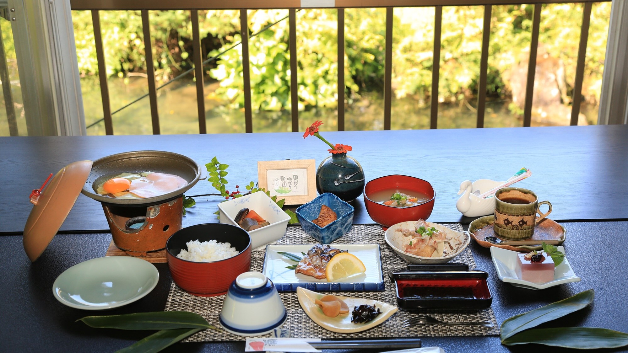 [Breakfast example] Japanese set meal. You can choose how cooked your eggs are.