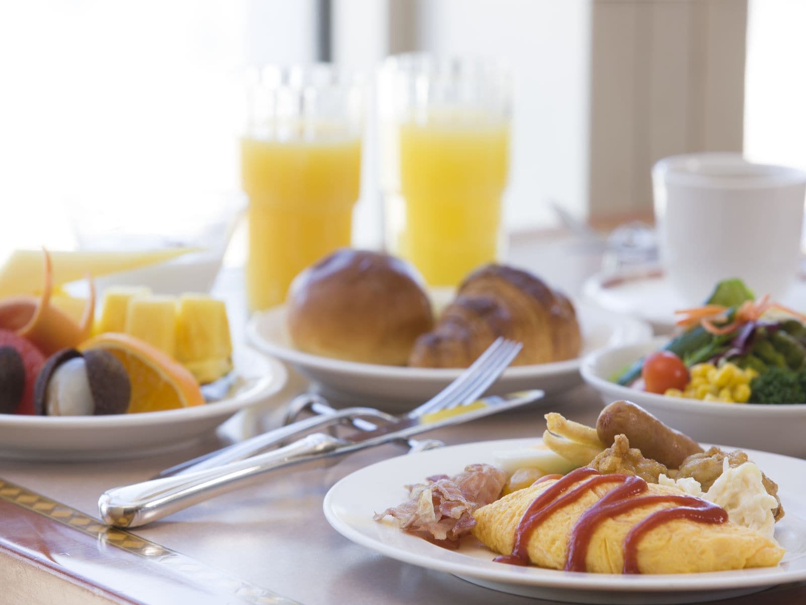 ภาพบุฟเฟ่ต์อาหารเช้า