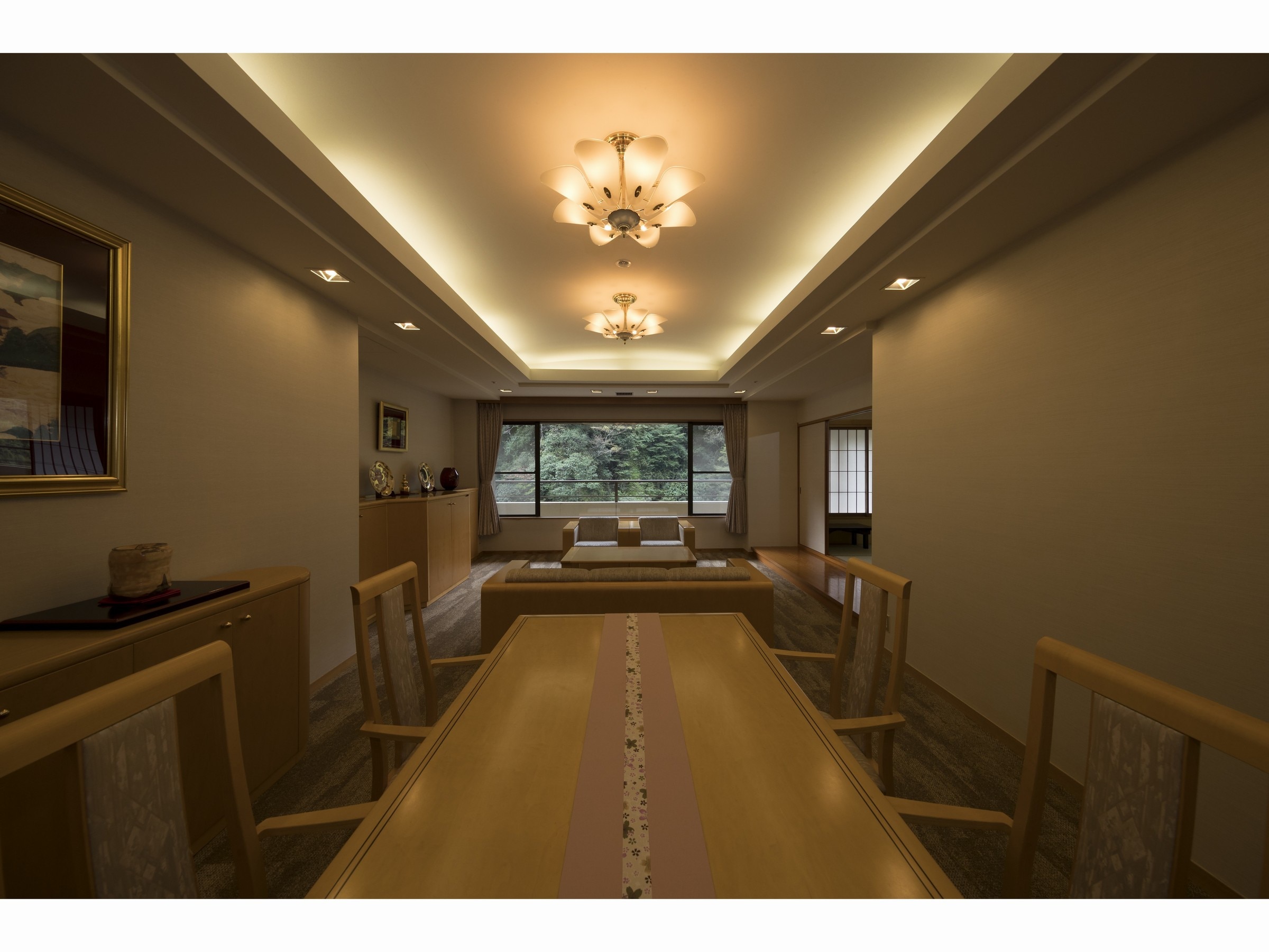 [Premium room with open-air bath] Kinkaku-reception room