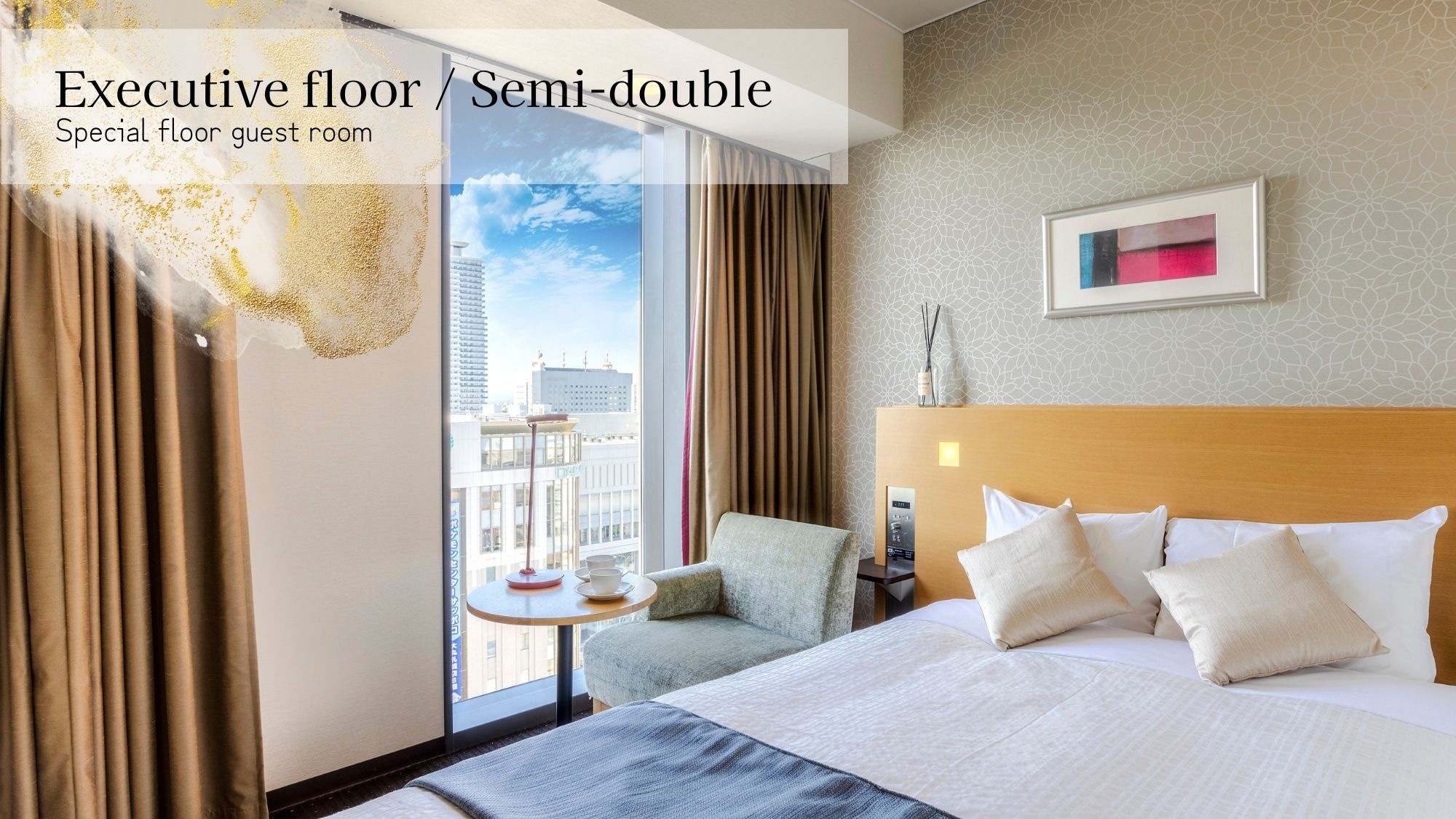 [Lantai eksekutif di lantai atas] Semi-double/15 meter persegi: 1 double (lebar 140cm), unit kamar mandi