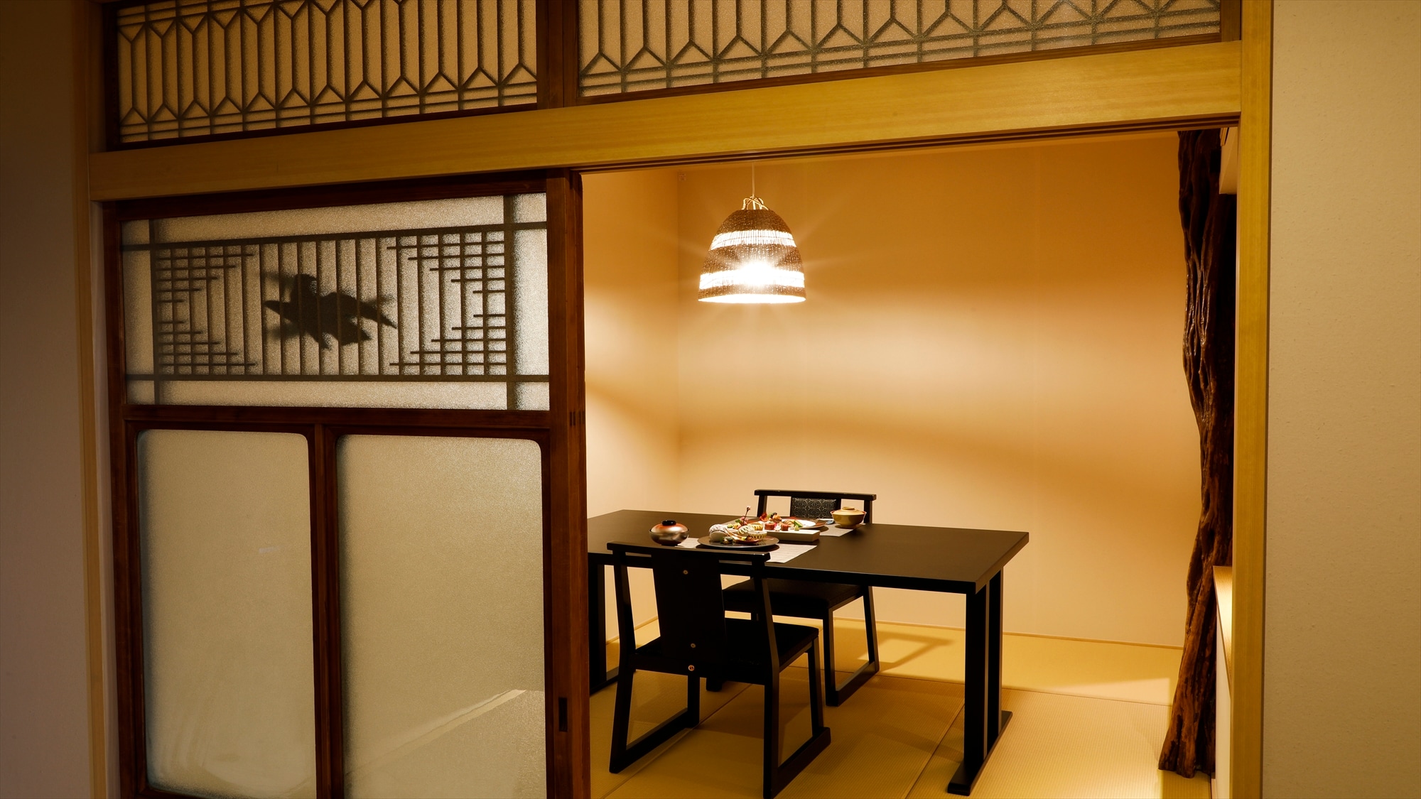 An example of a junior suite room with an open-air bath
